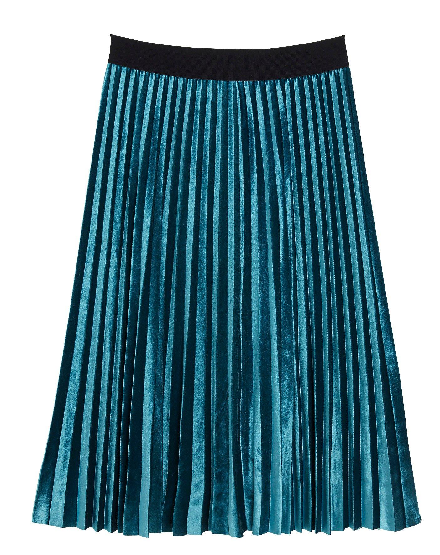 Plisserad kjol i sammet