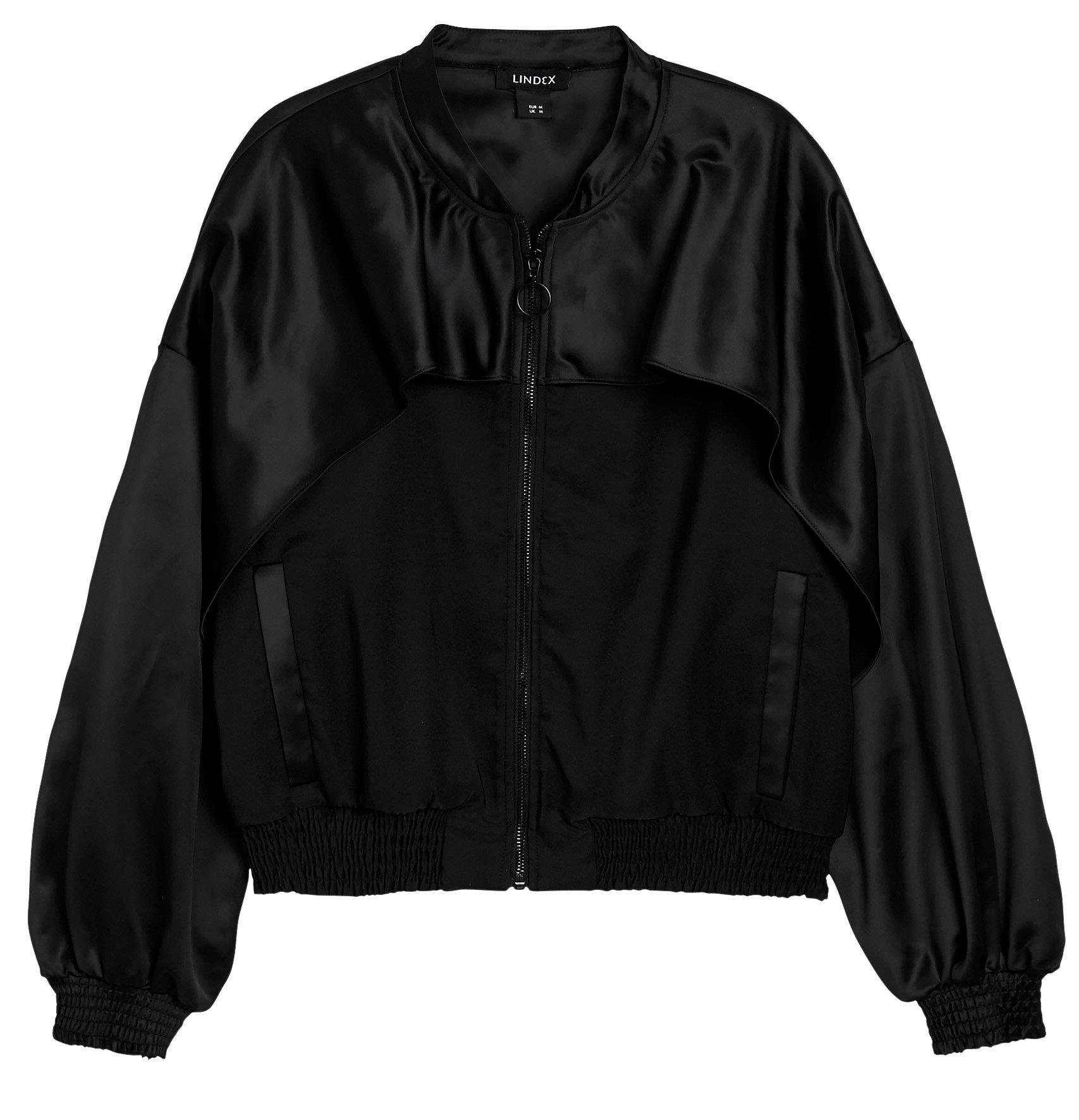 Soft Bomber Jacket with Satin Yoke