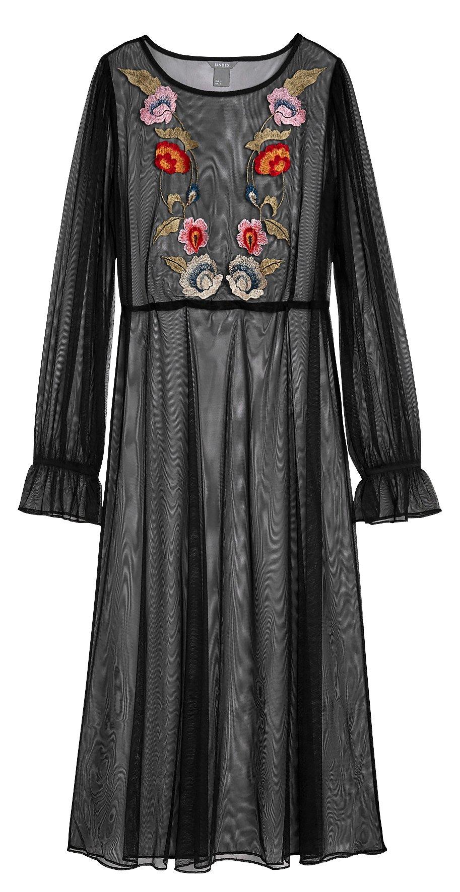 Mesh Dress with Embroidery