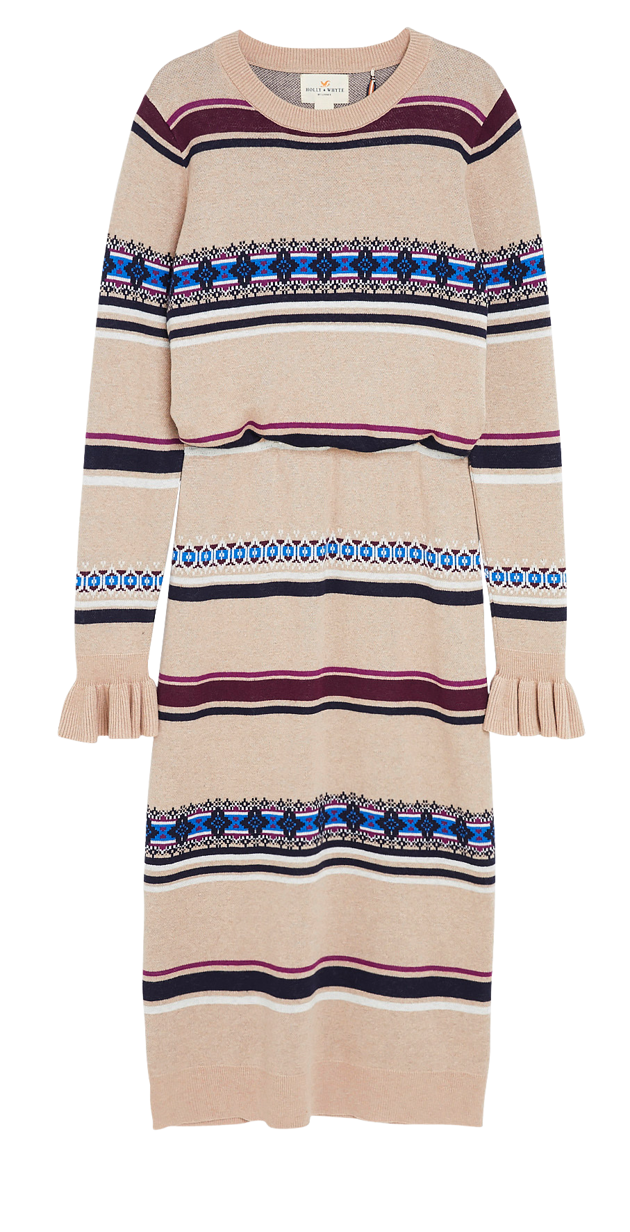 Jacquardstickad klänning