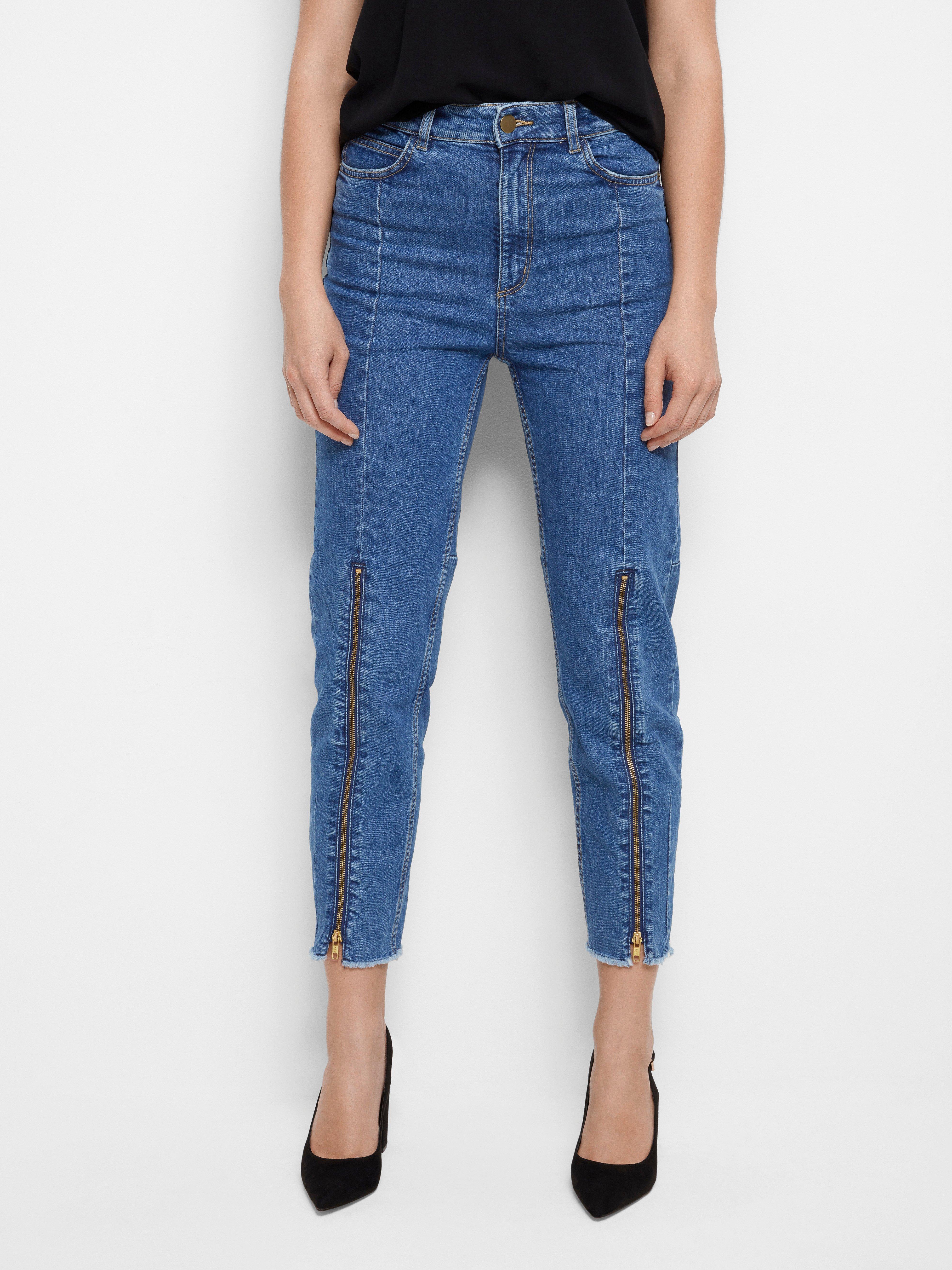 jeans with leg zippers