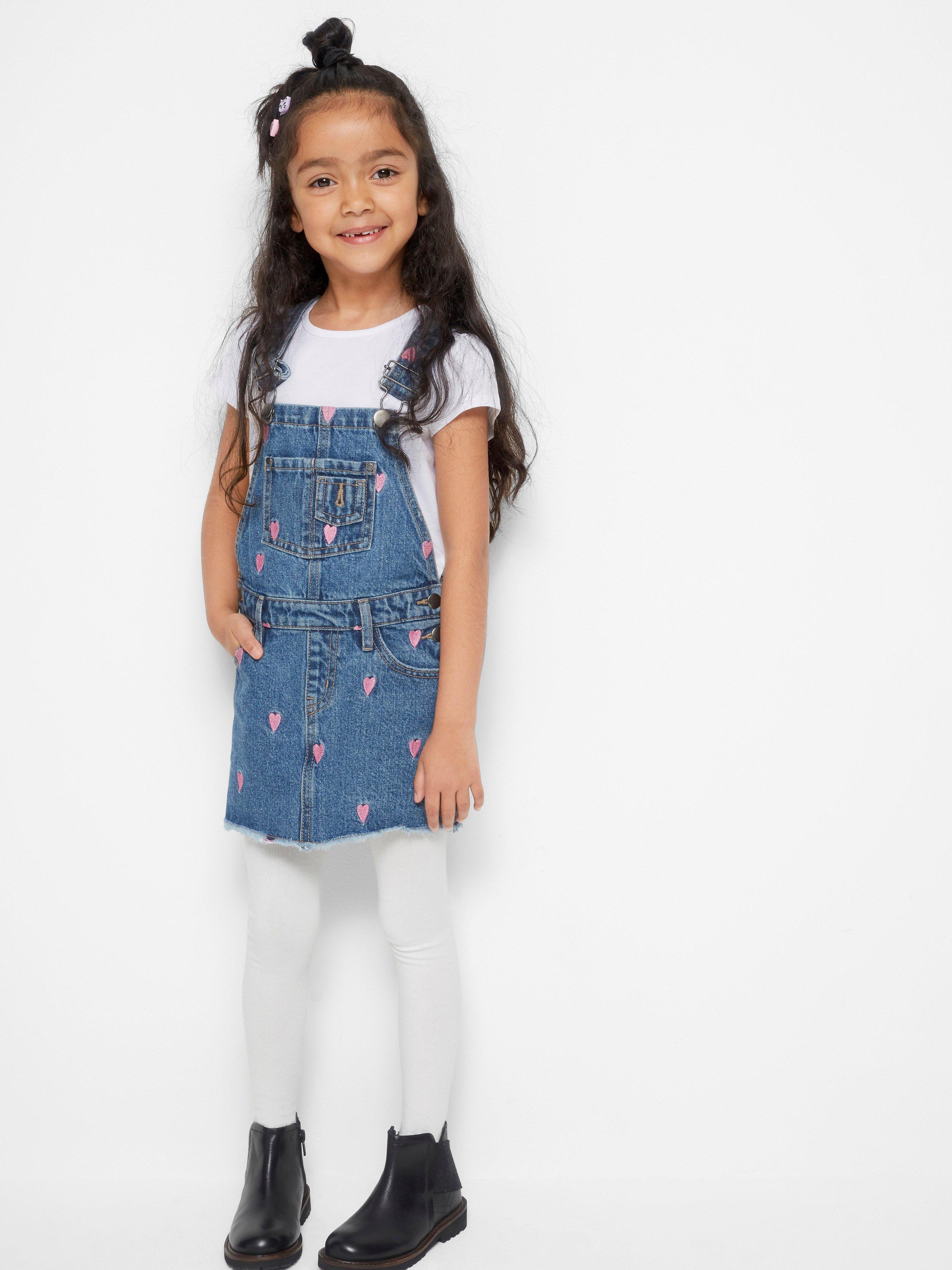 dungaree dress with shirt