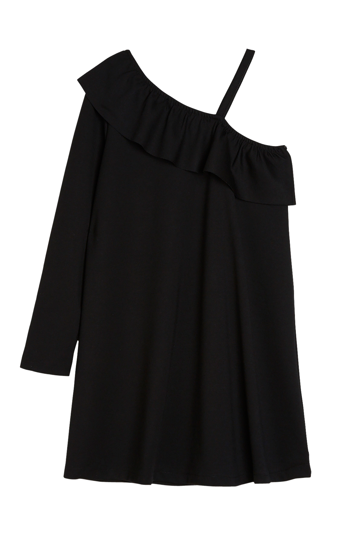 Olkapään paljastava mekko