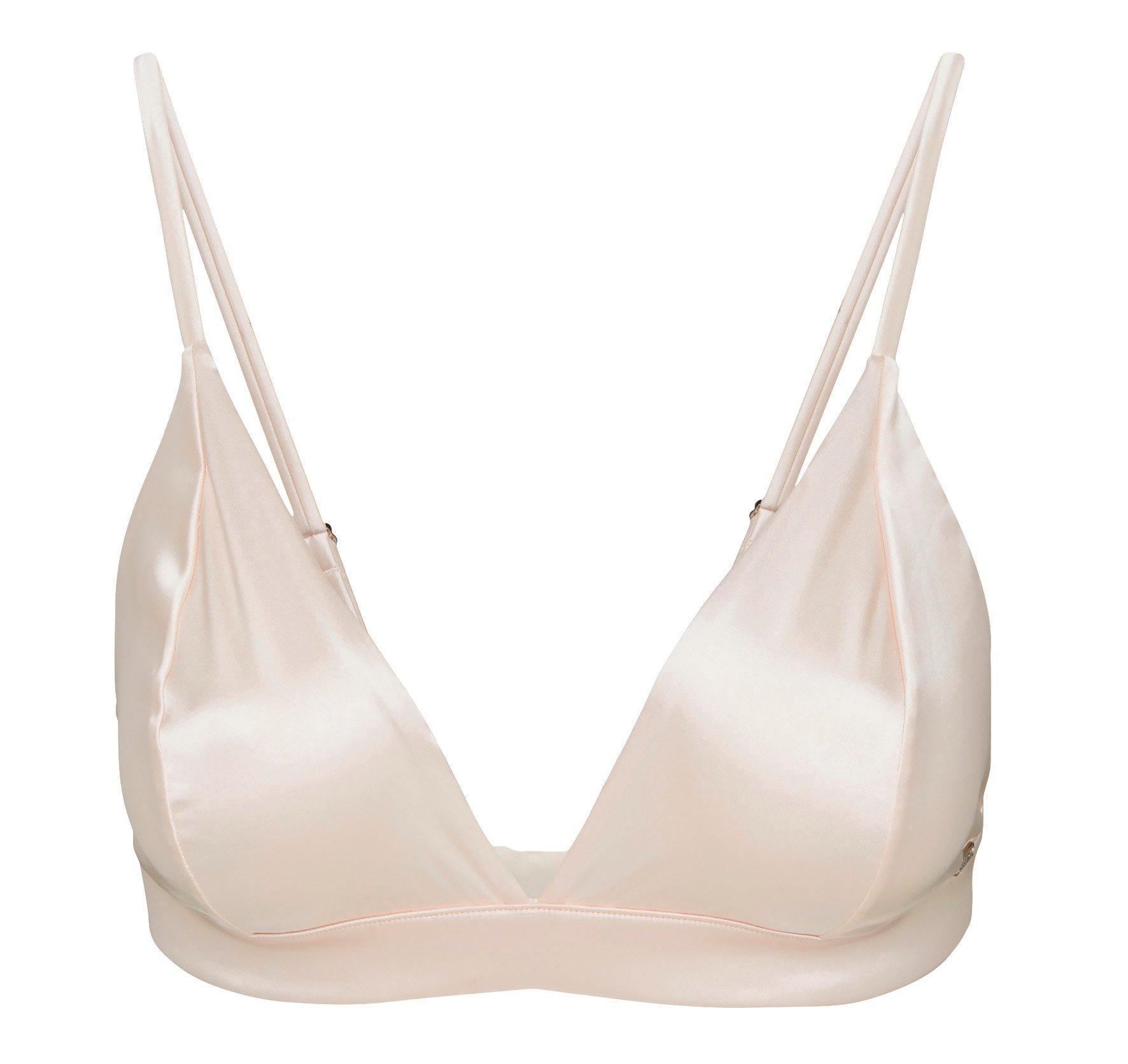pink satin bralette