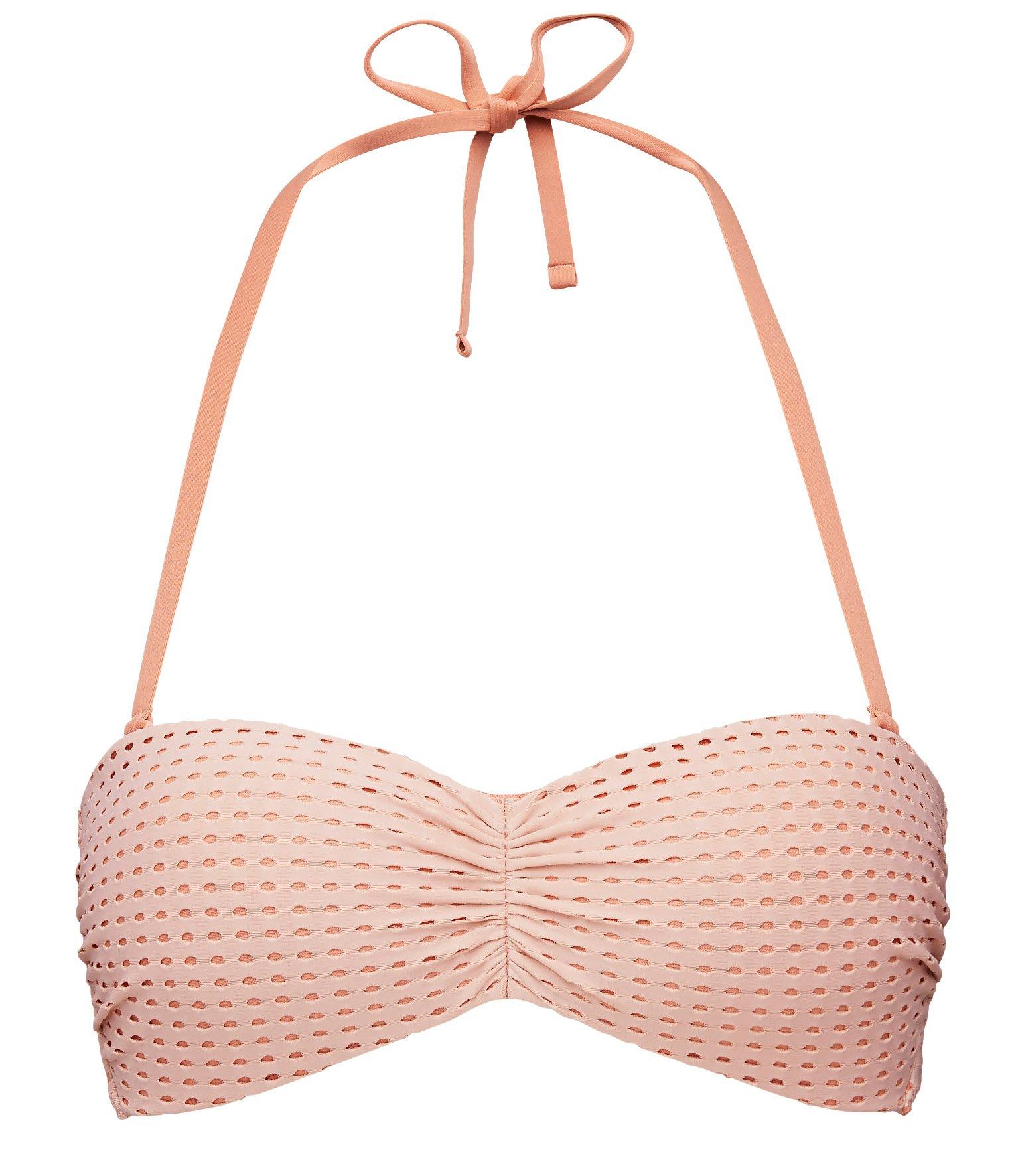 coral bandeau bikini