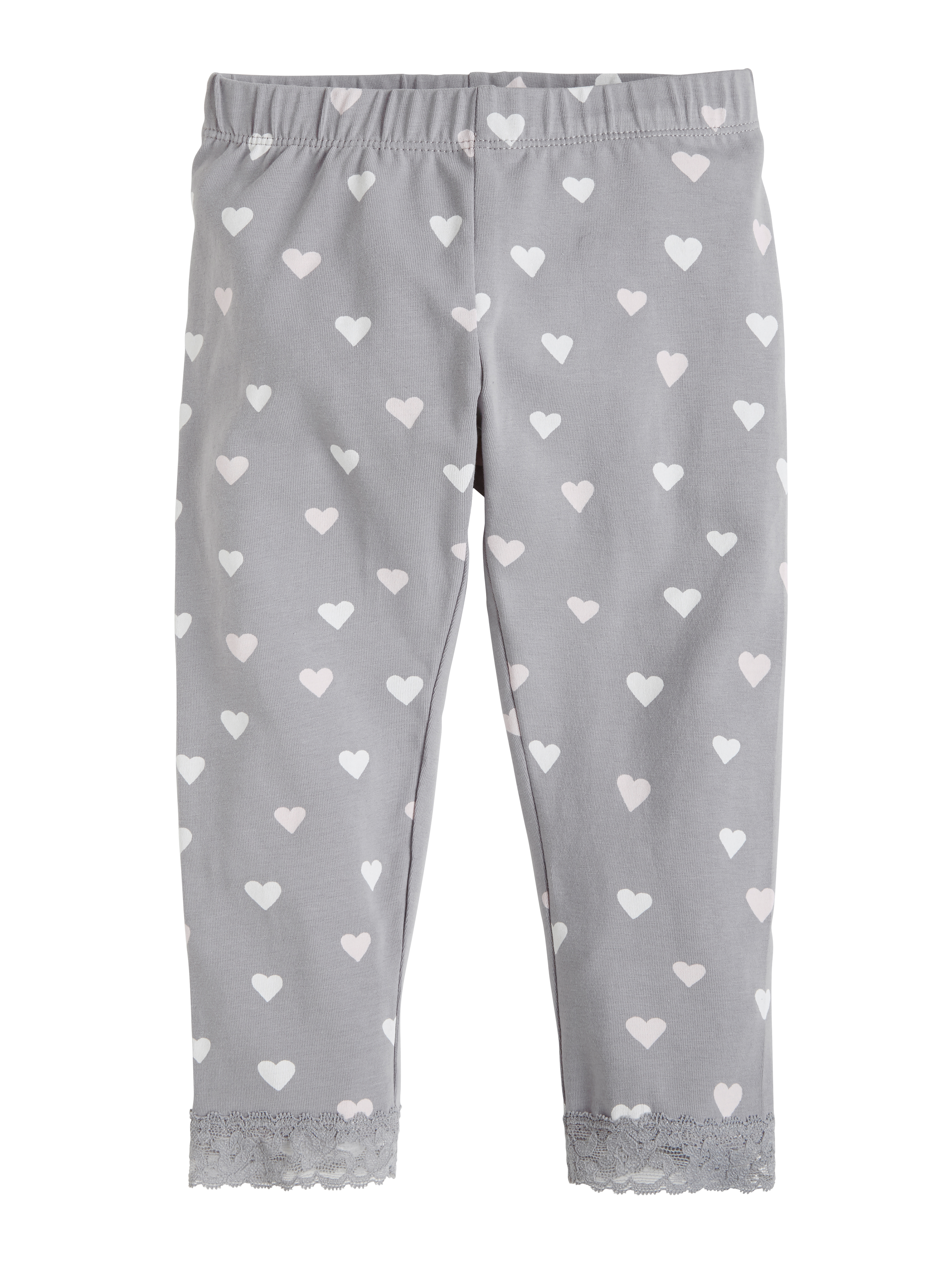 3/4-length leggings - Dark grey/Hearts - Kids