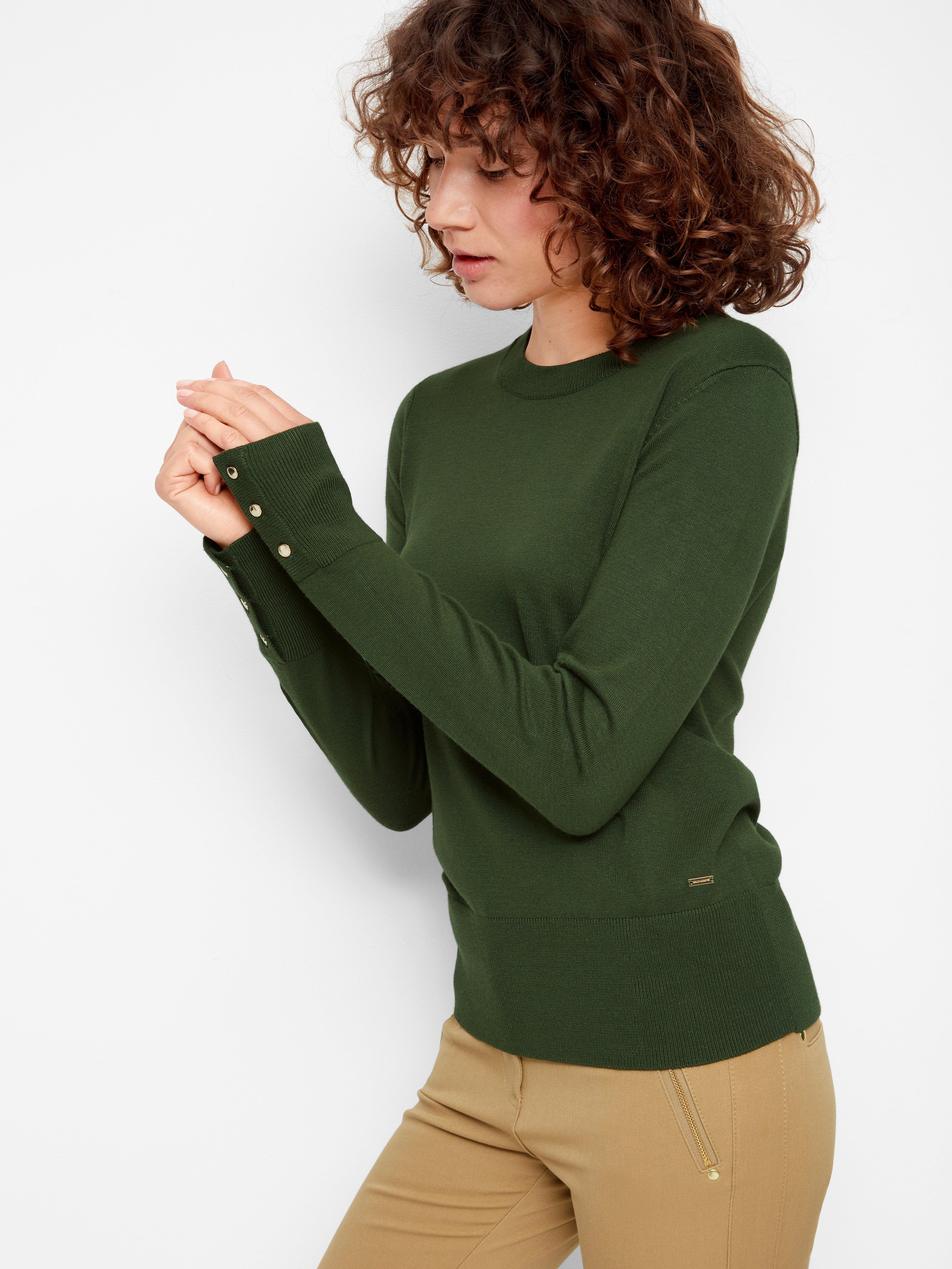 Green fine 2024 knit jumper