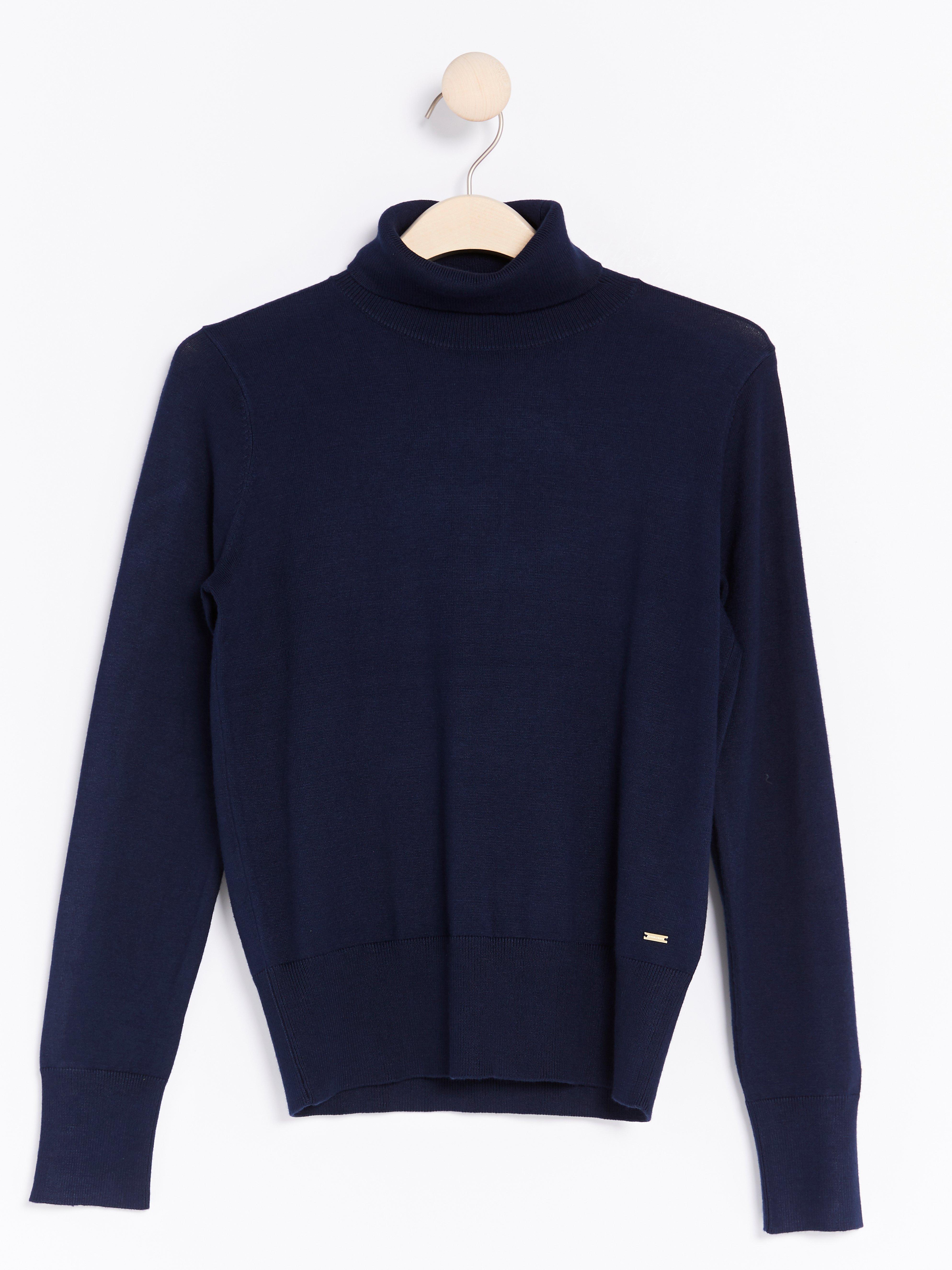 Turtle Neck Sweater - Womens Wear - Blue