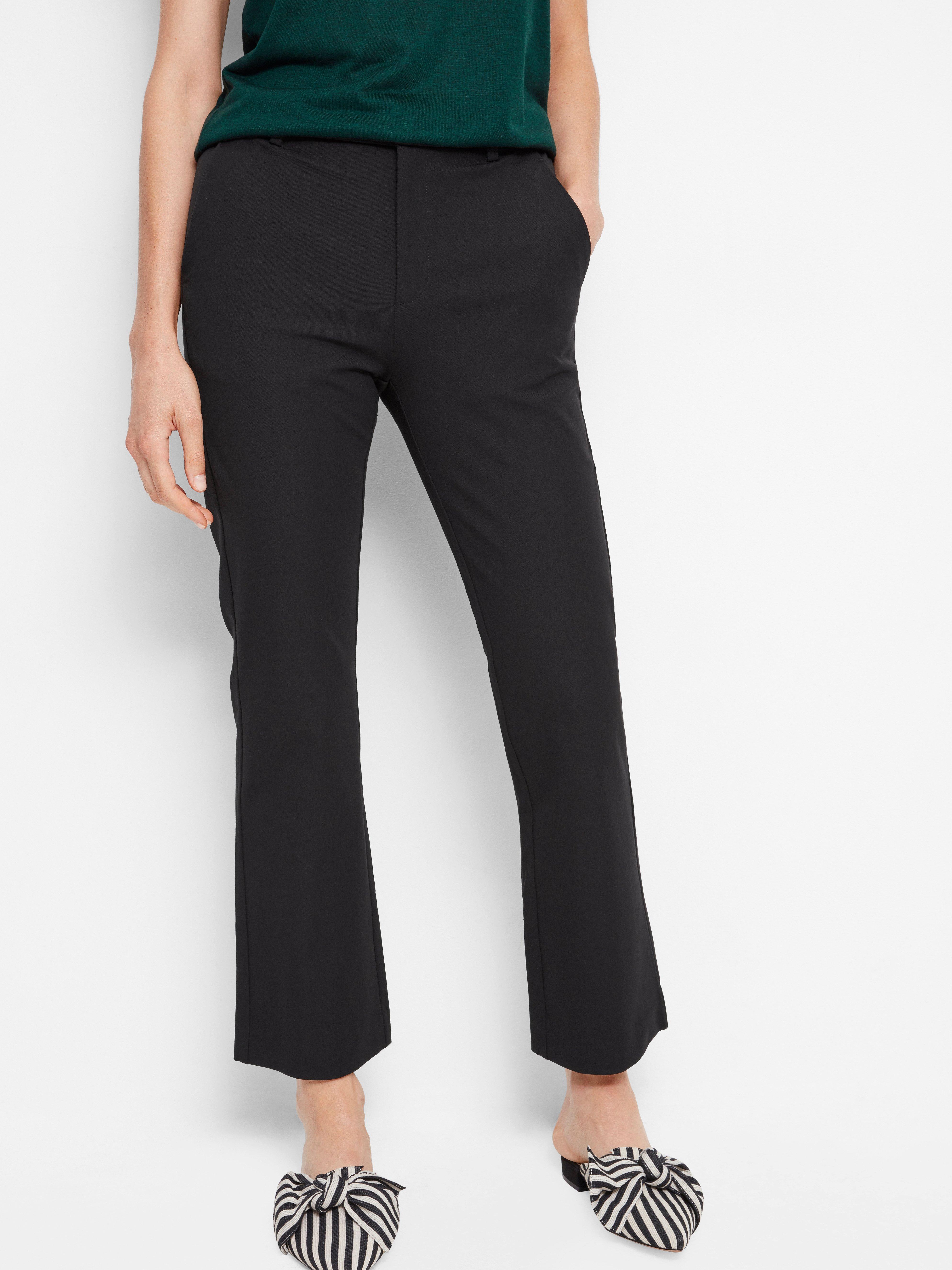 Cropped kick flare store trousers