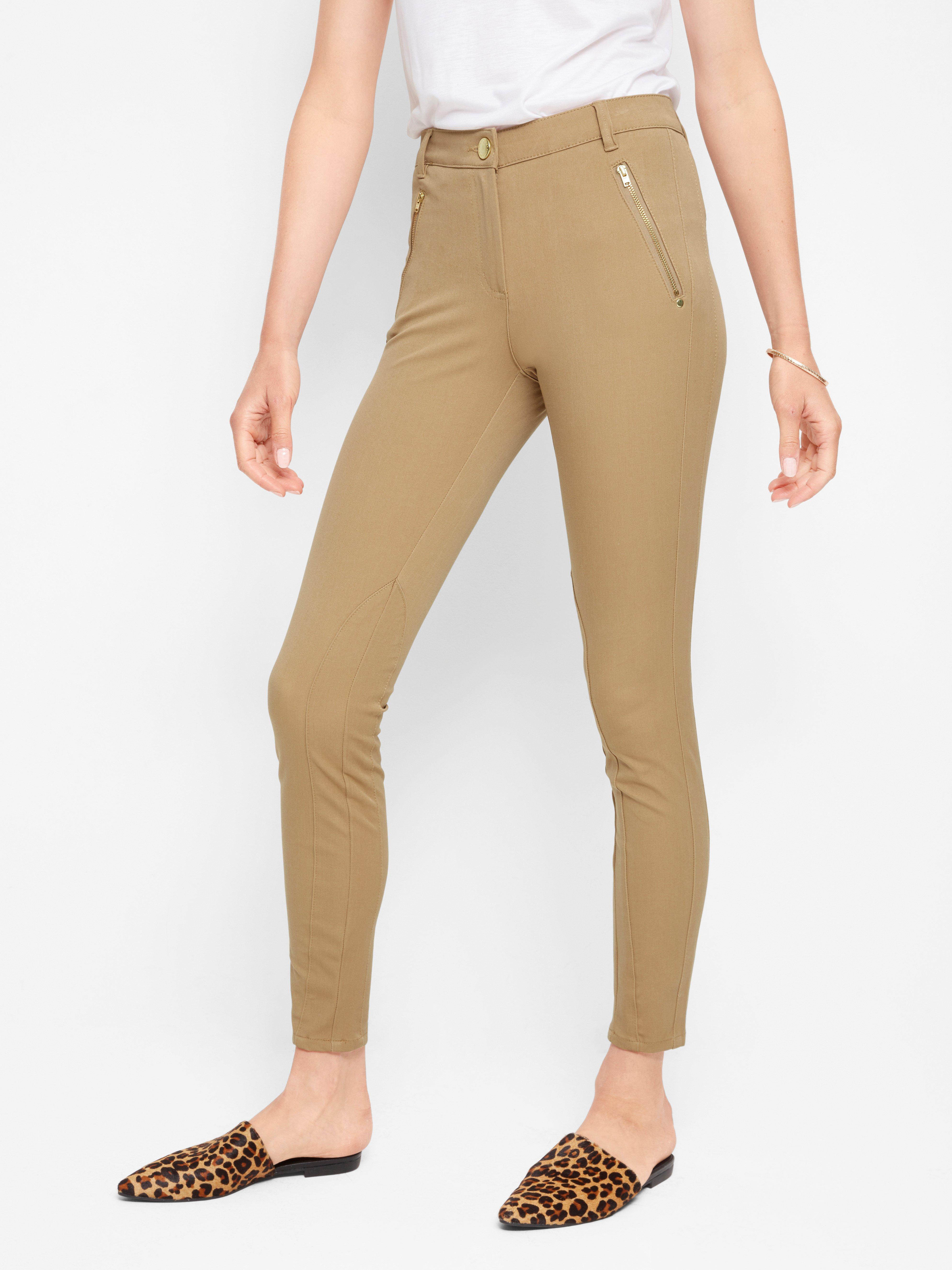 beige skinny trousers