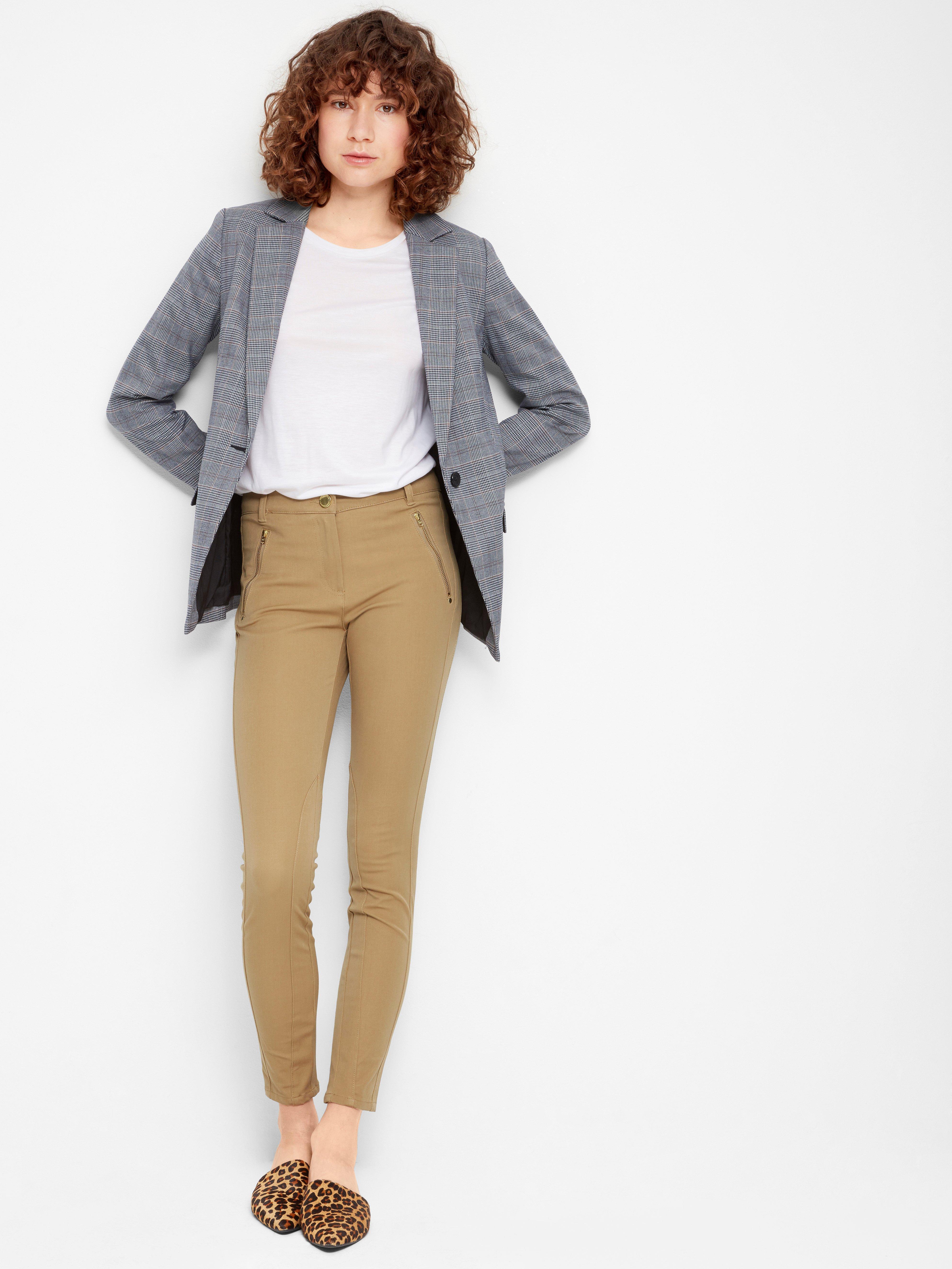 beige skinny trousers womens