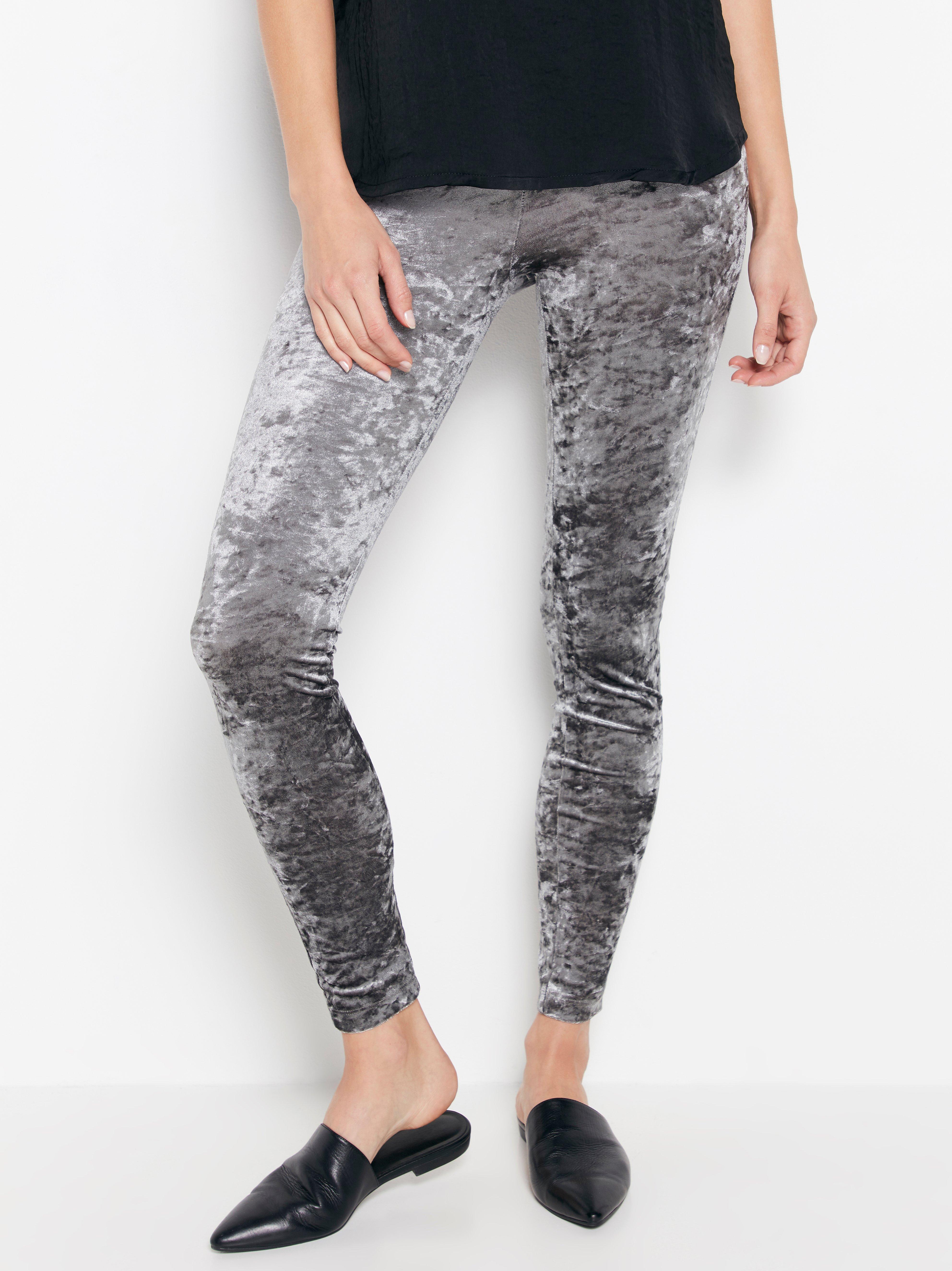 Grey on sale velvet leggings