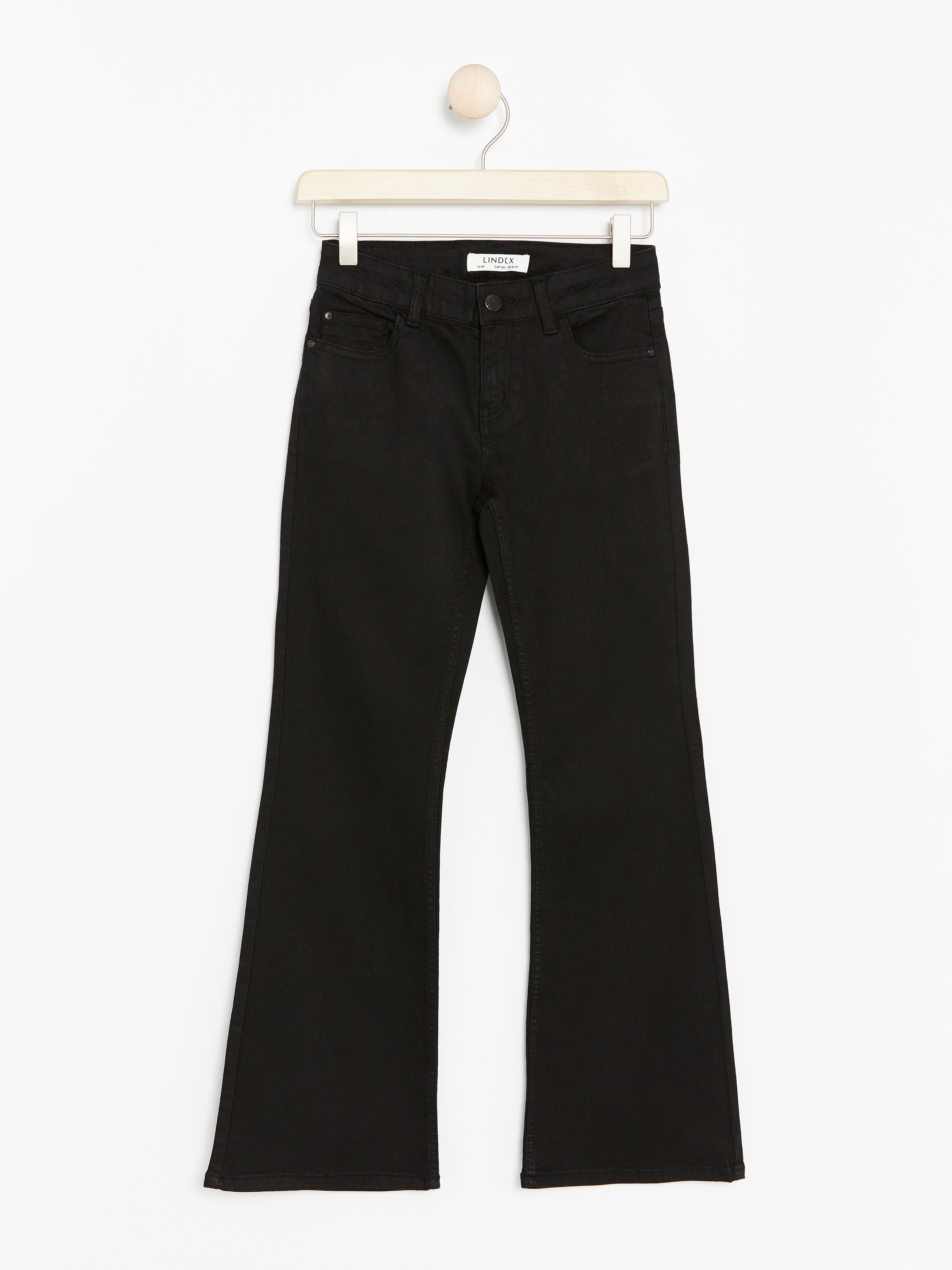 black slim bootcut trousers