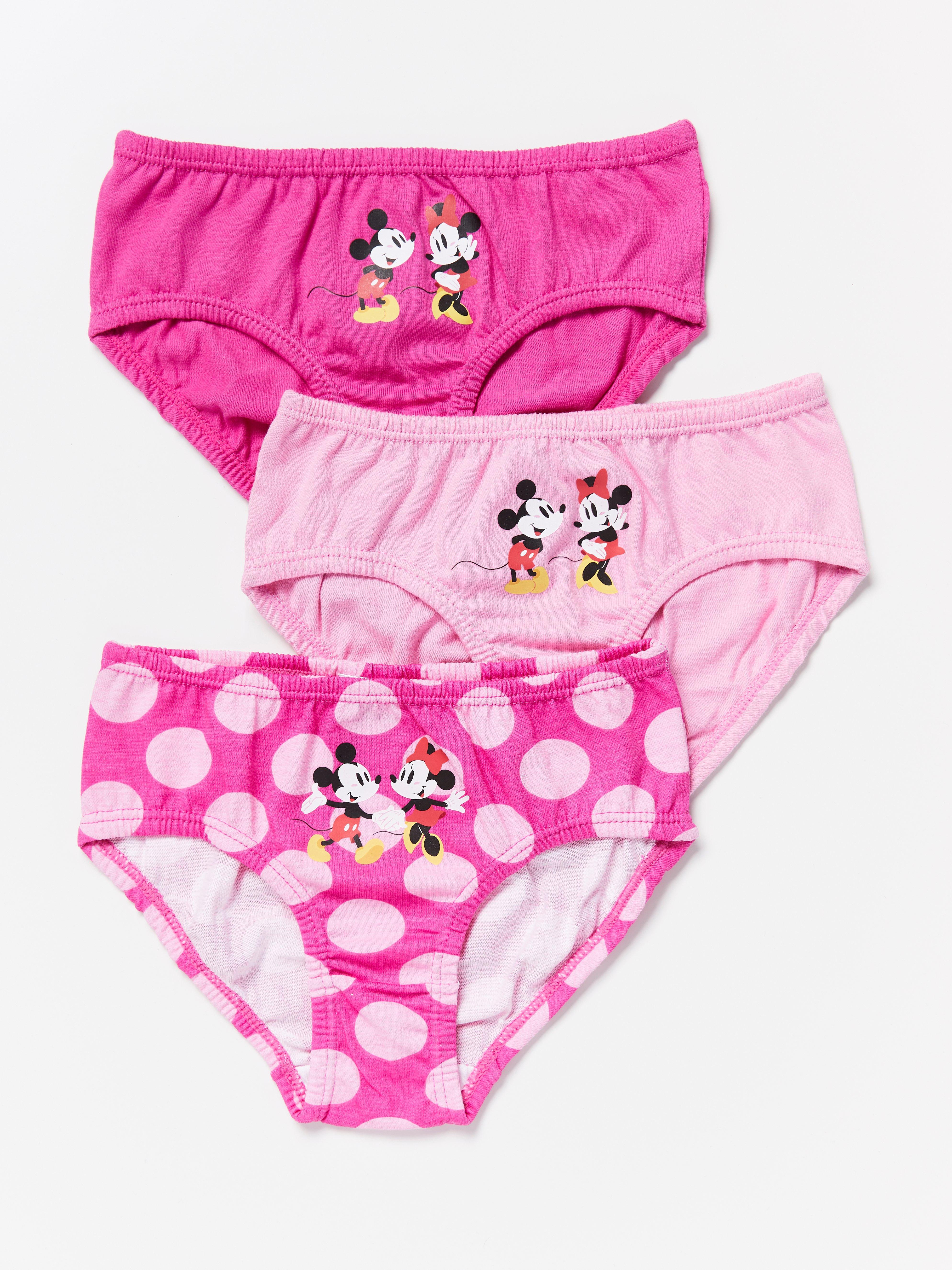pack of 3 Disney Minnie Mouse Briefs,Underwear,Pants,100% Cotton ,Age 2-8  Years