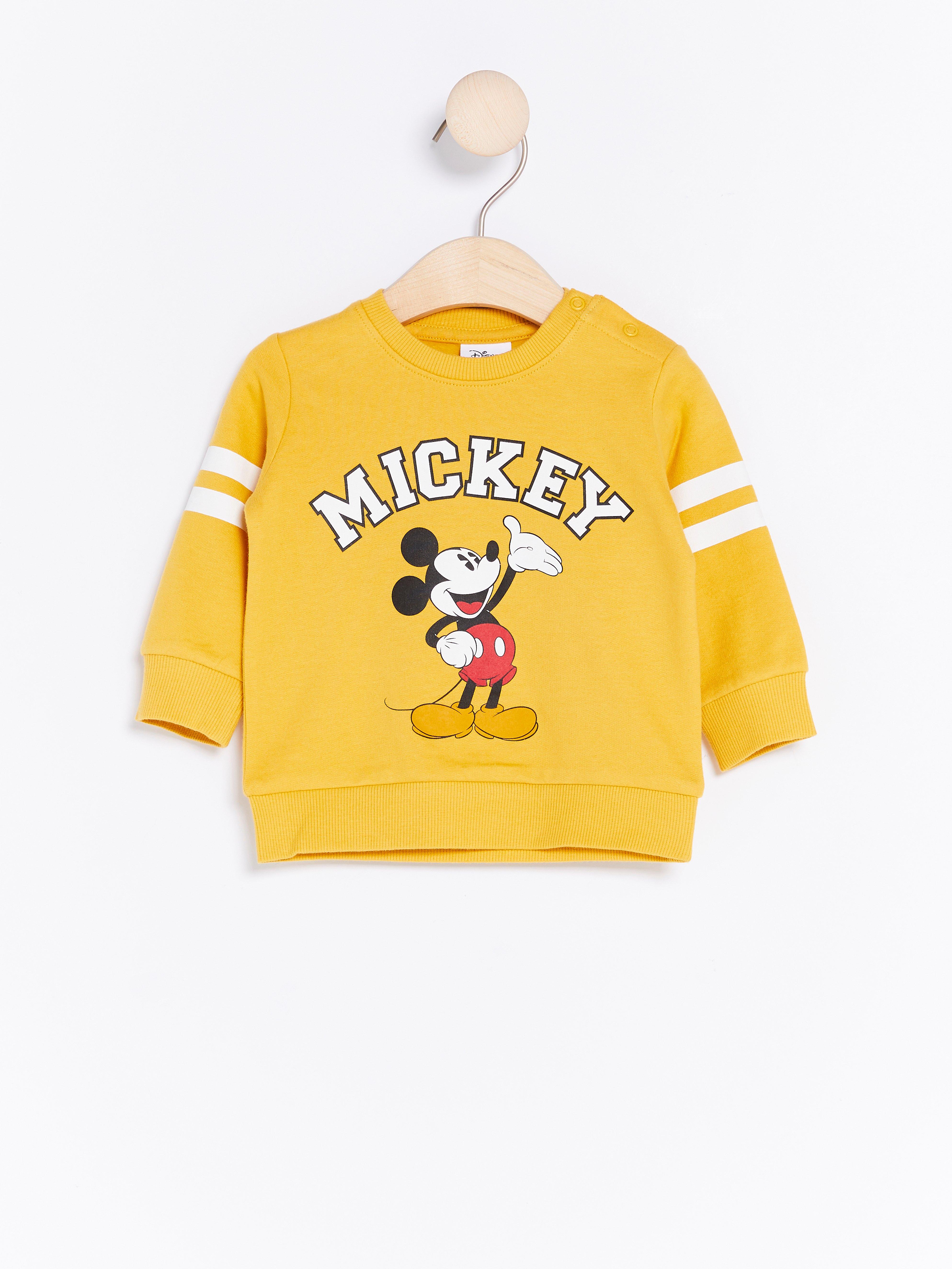 yellow mickey mouse sweatshirt