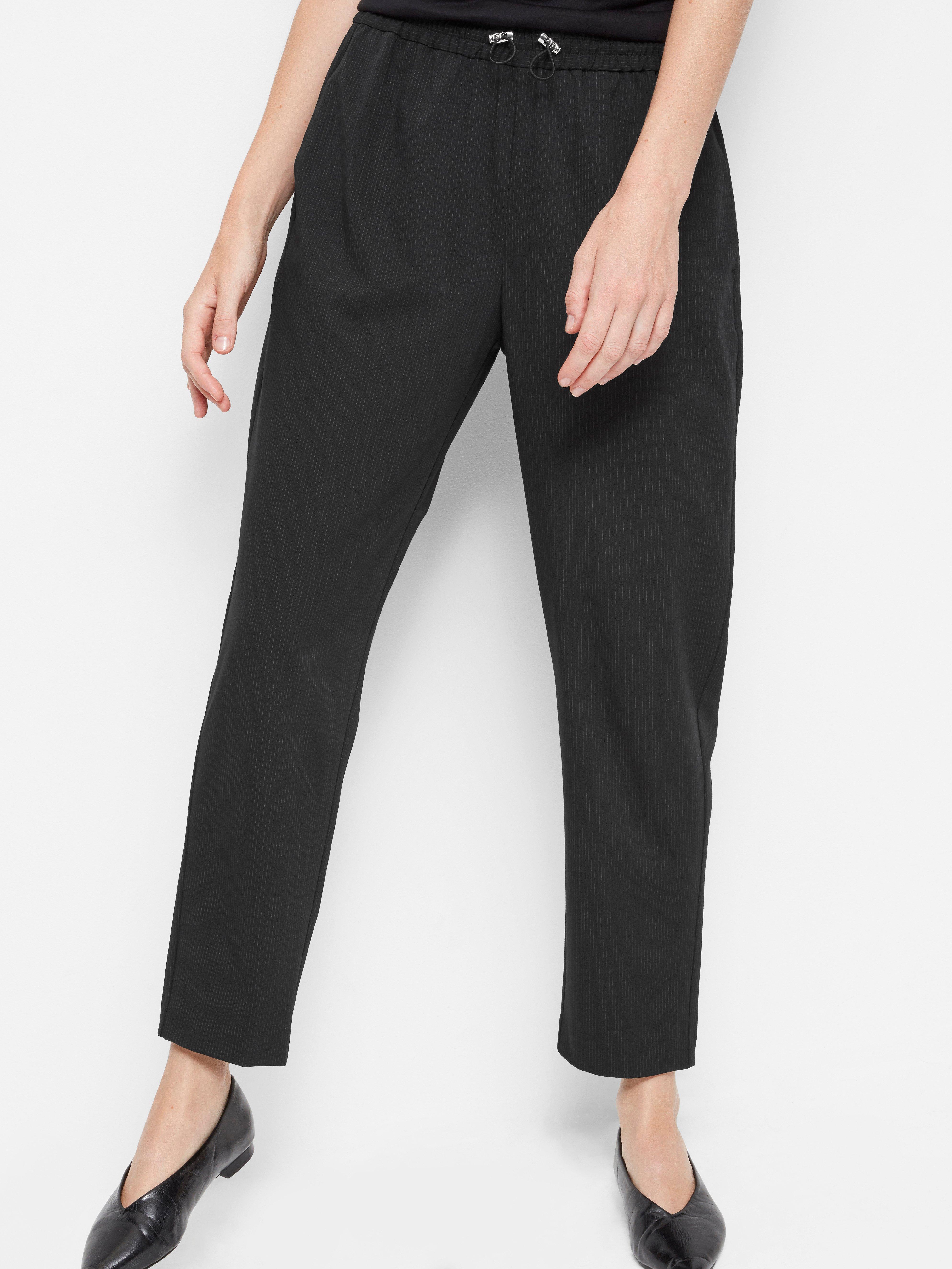 pinstripe tapered trousers