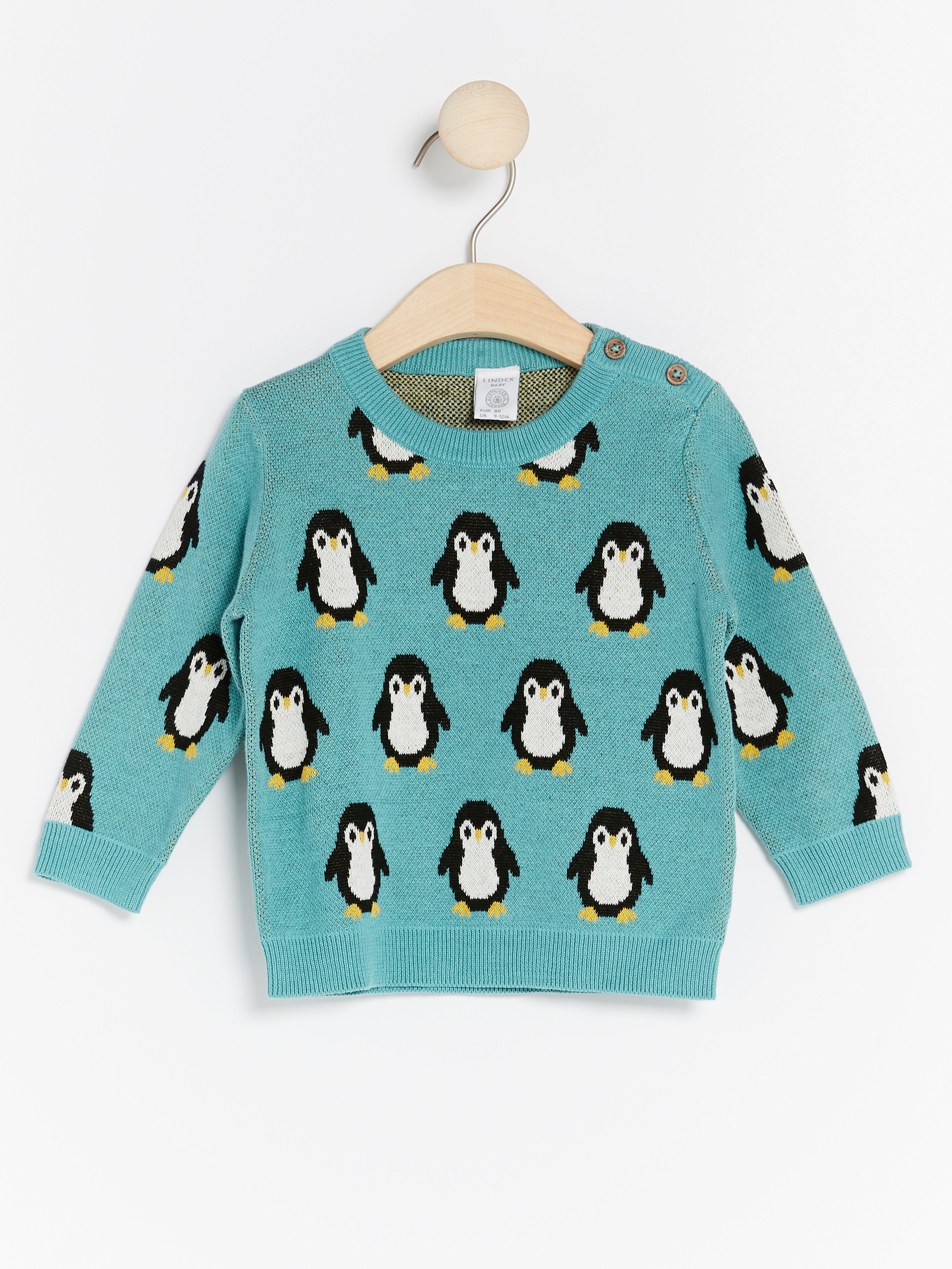 Knitted Sweater with Penguins