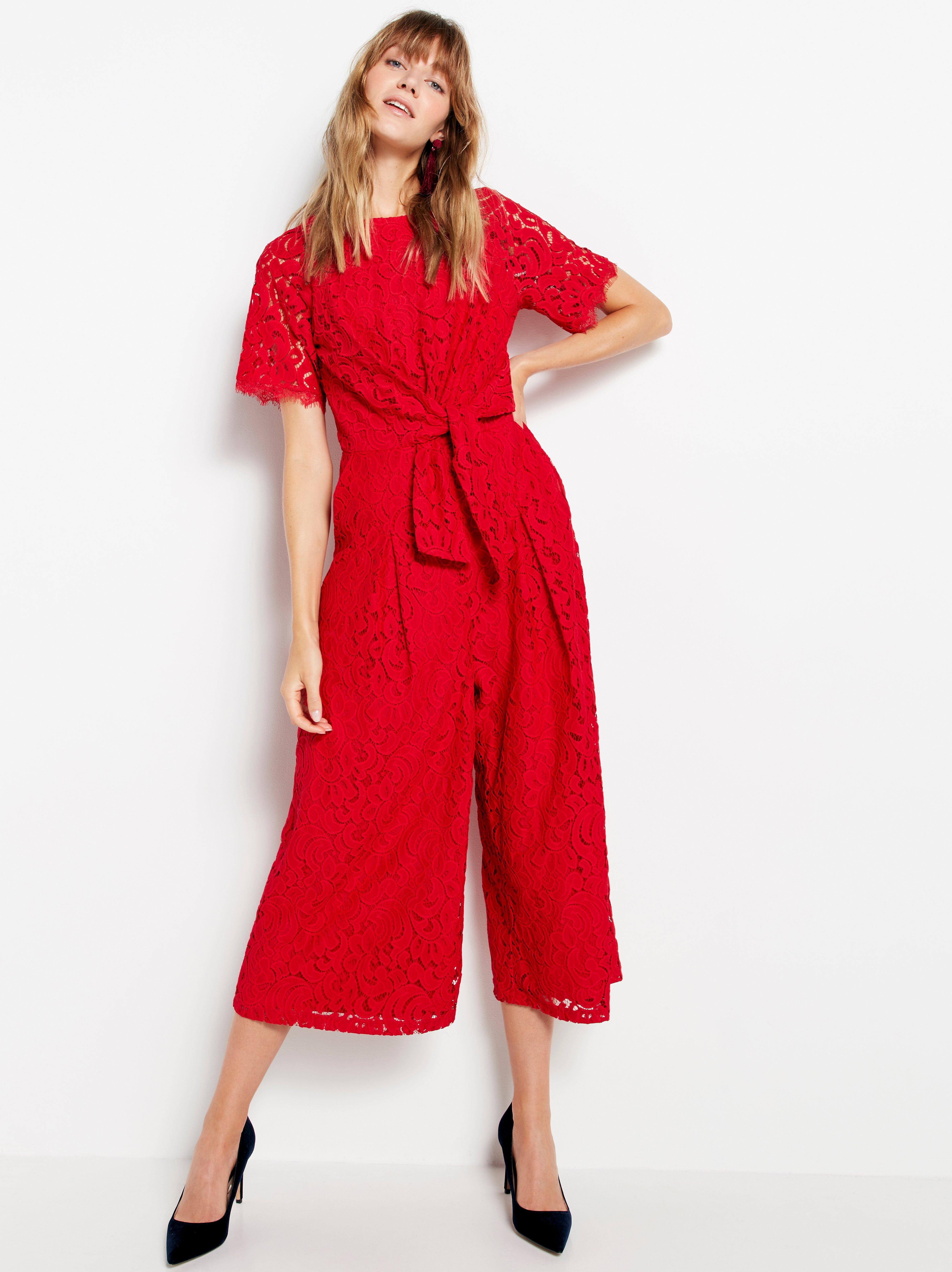 red lace jumpsuit