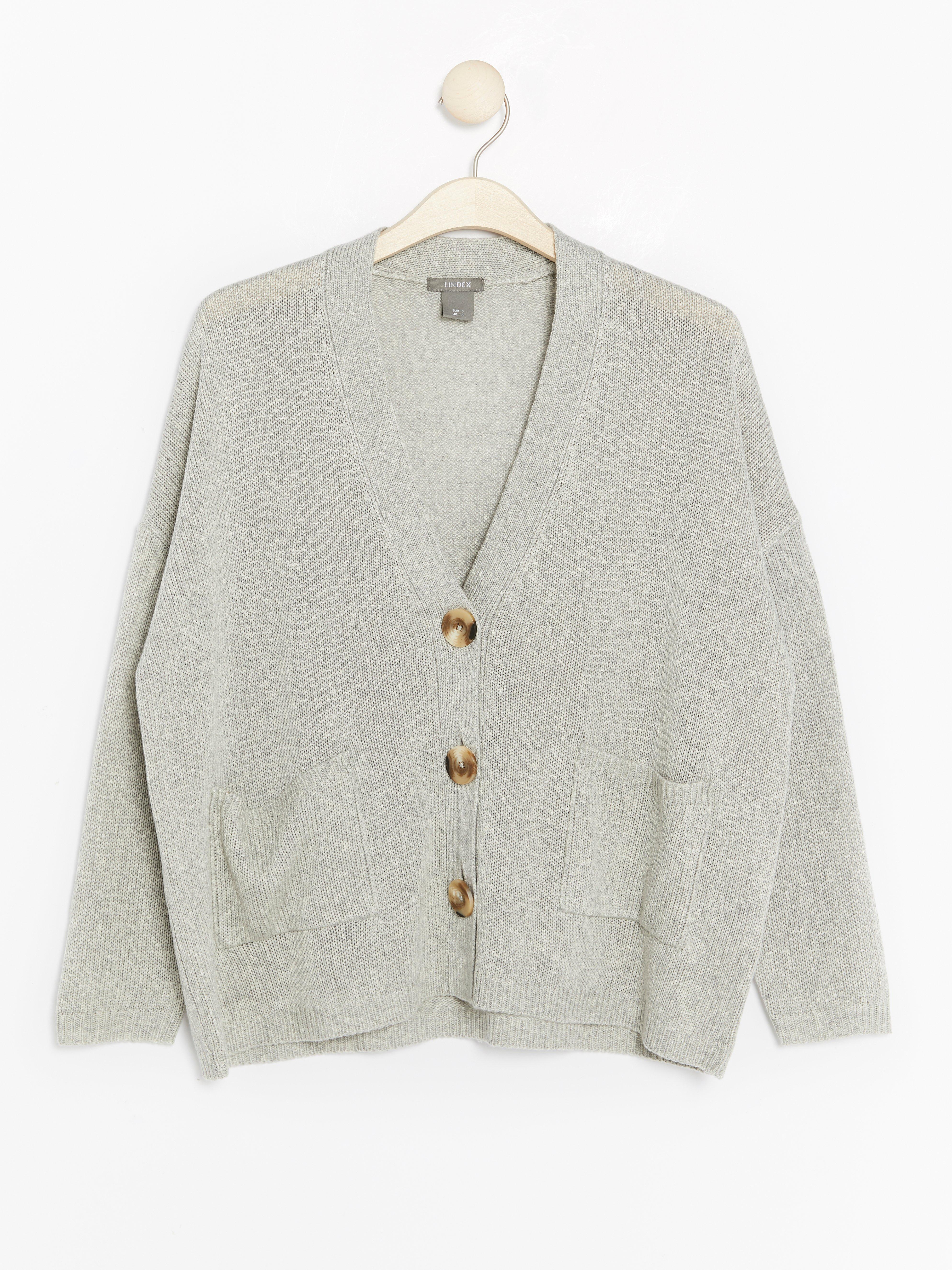 Cardigan - Dam - Grå