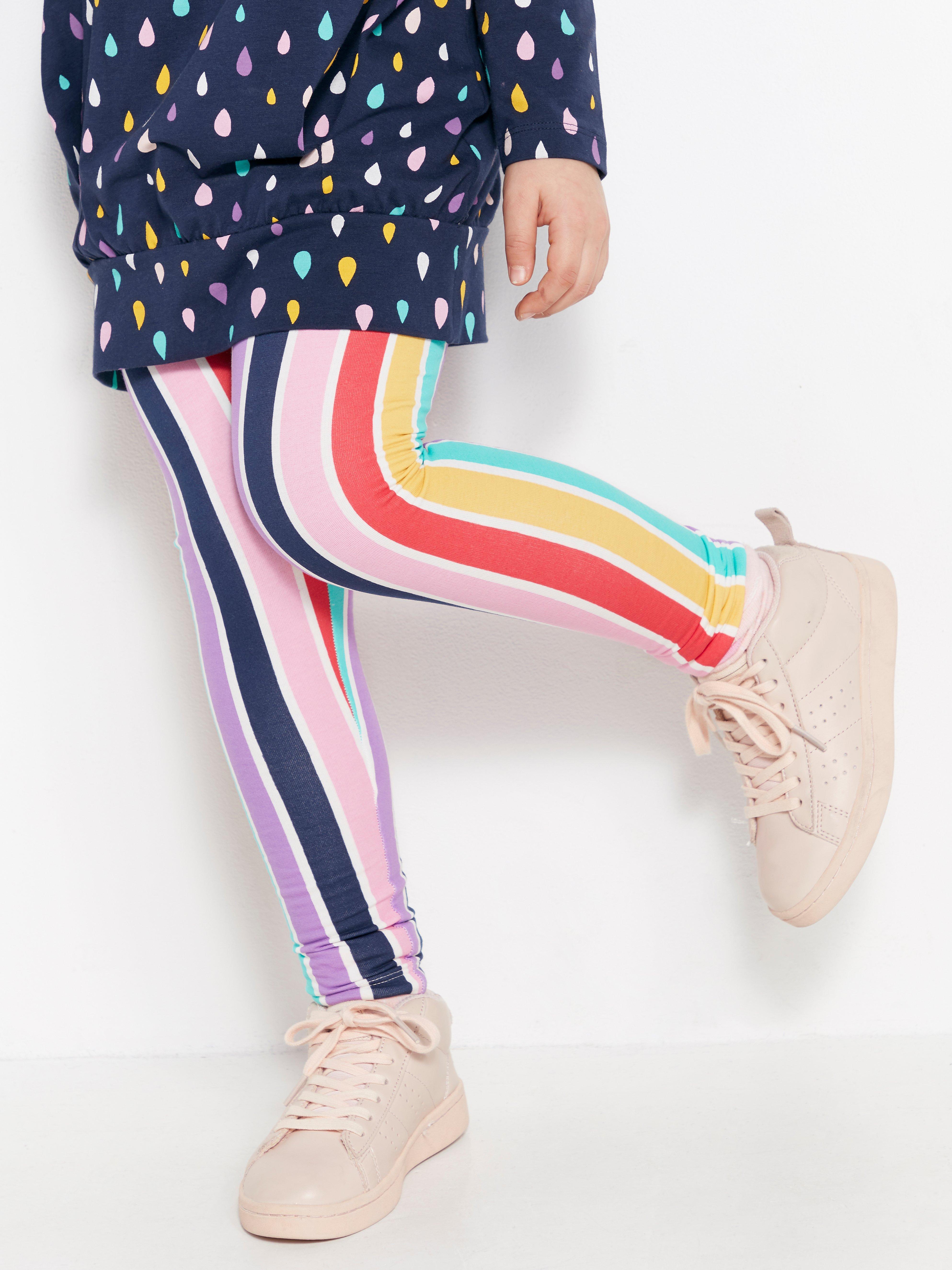 colourful striped leggings