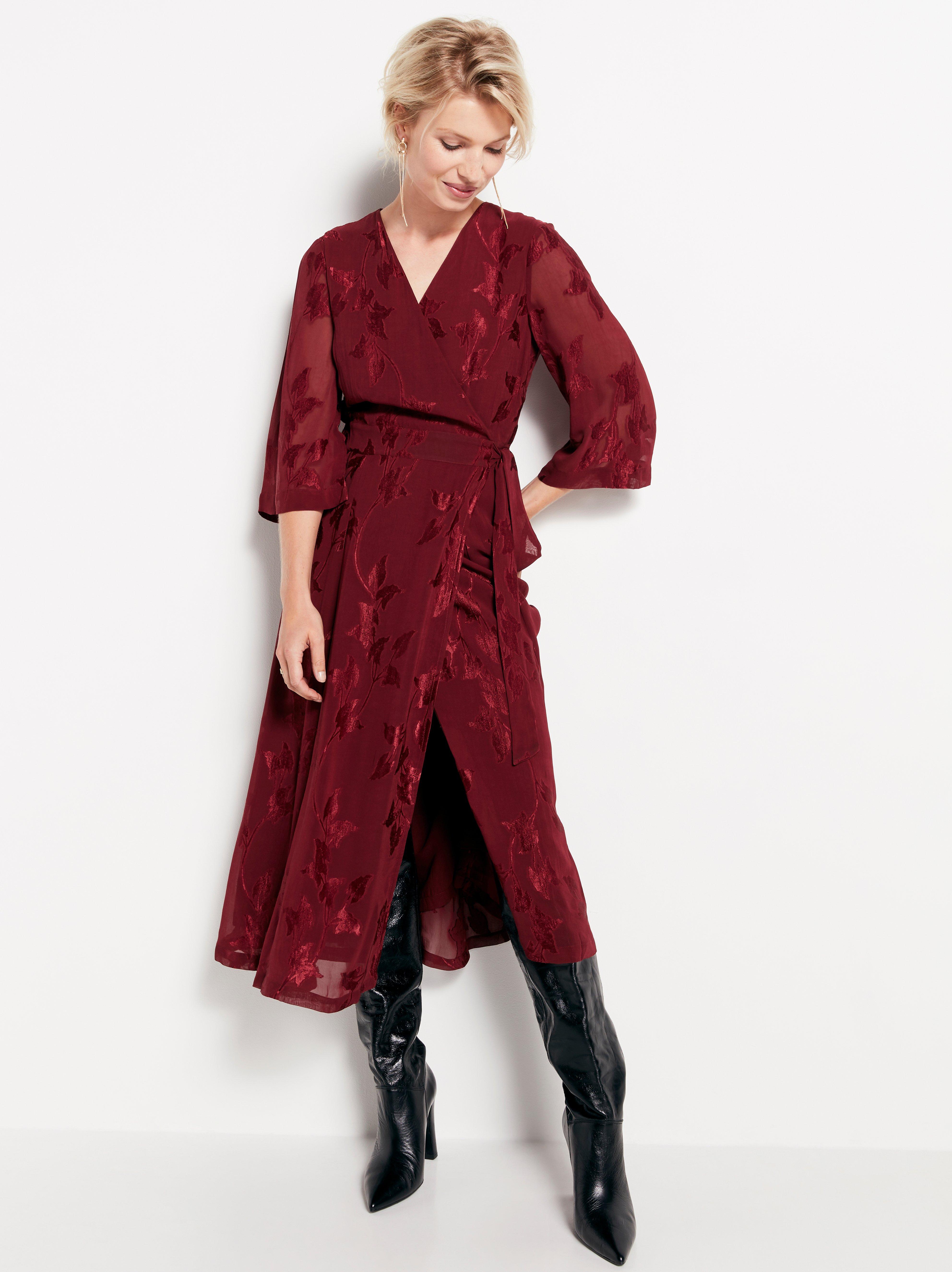 long flowy wrap dress