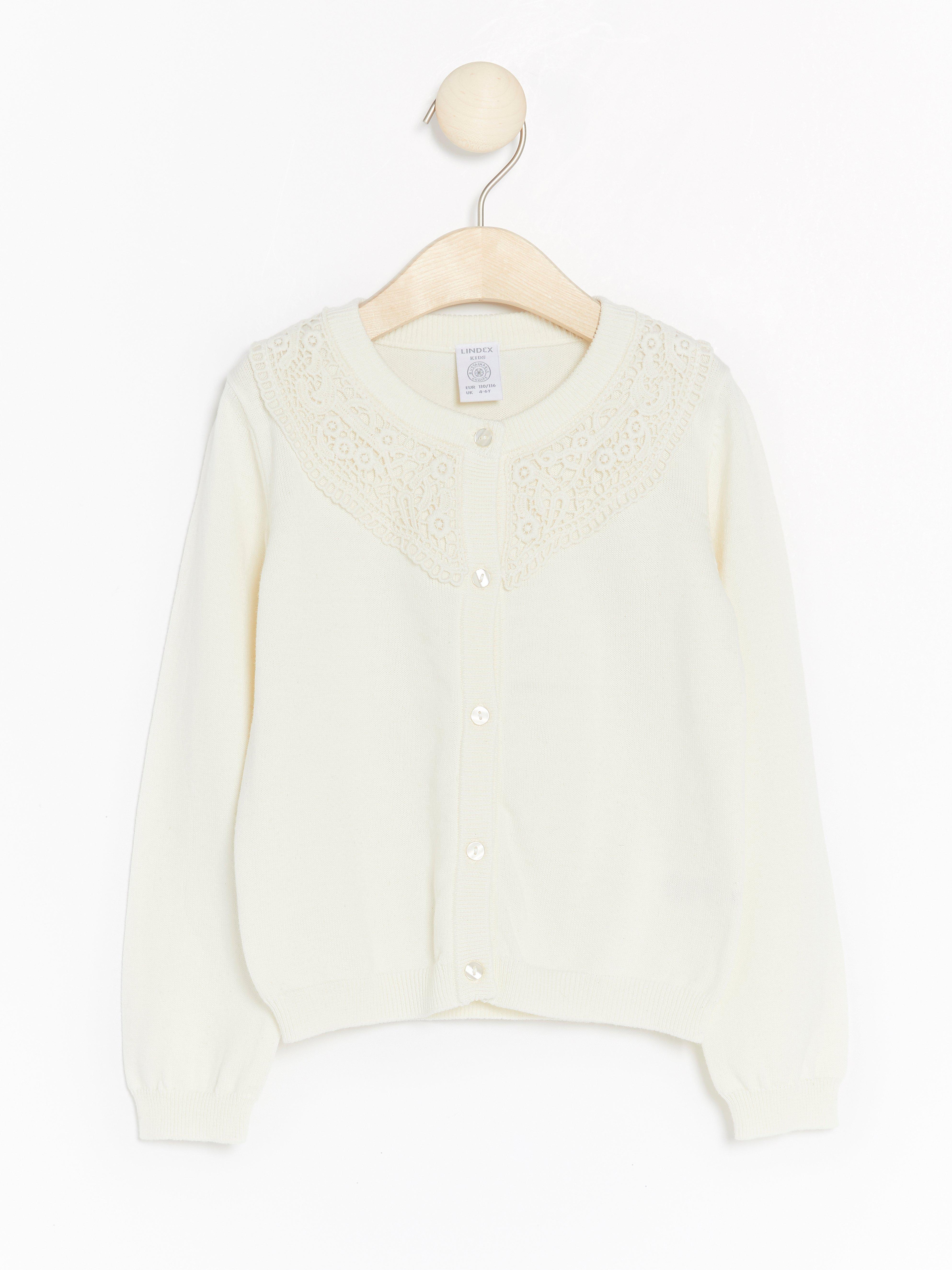 Cardigan - Barn - Vit