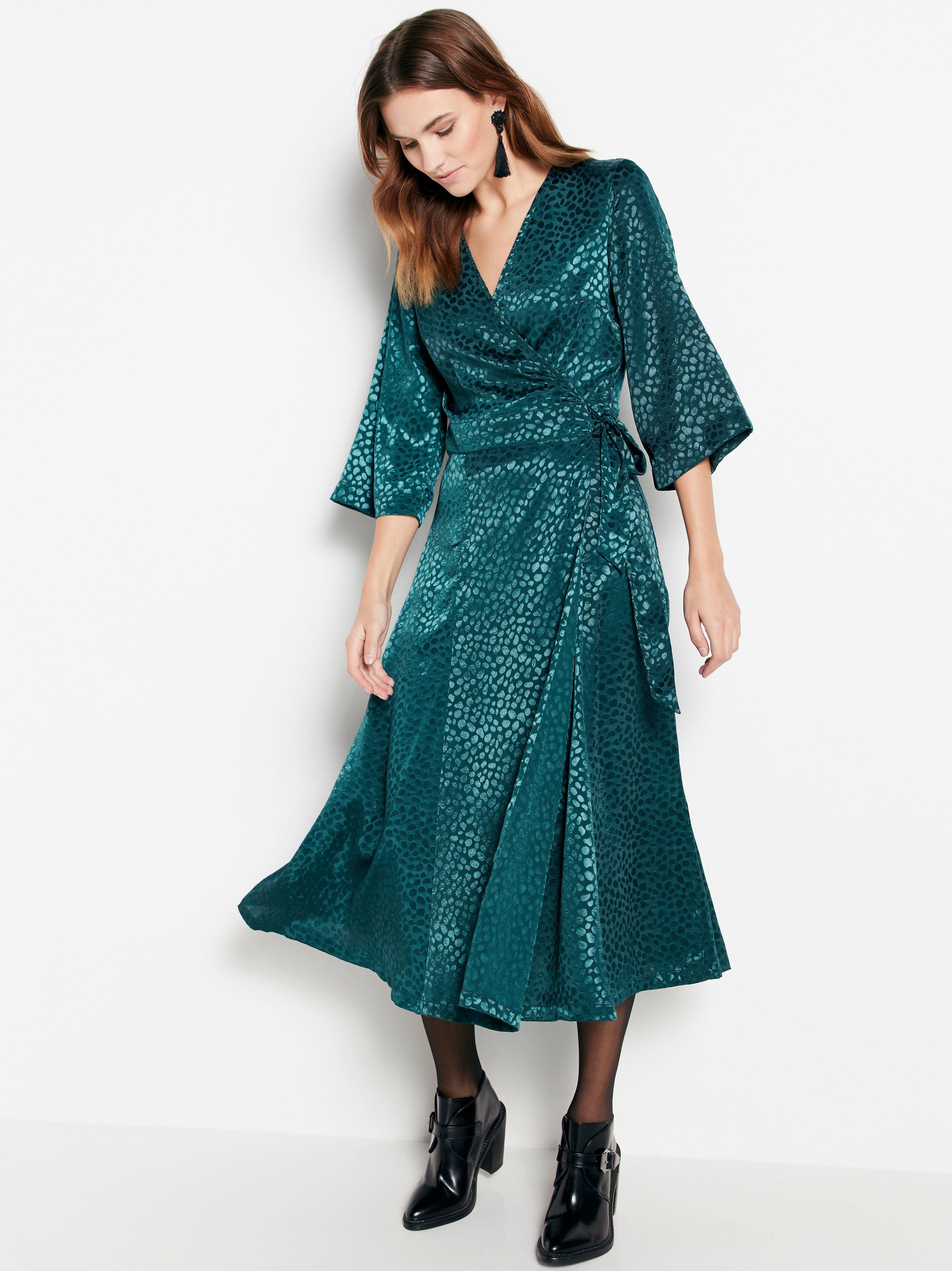 joenie jacquard wrap dress