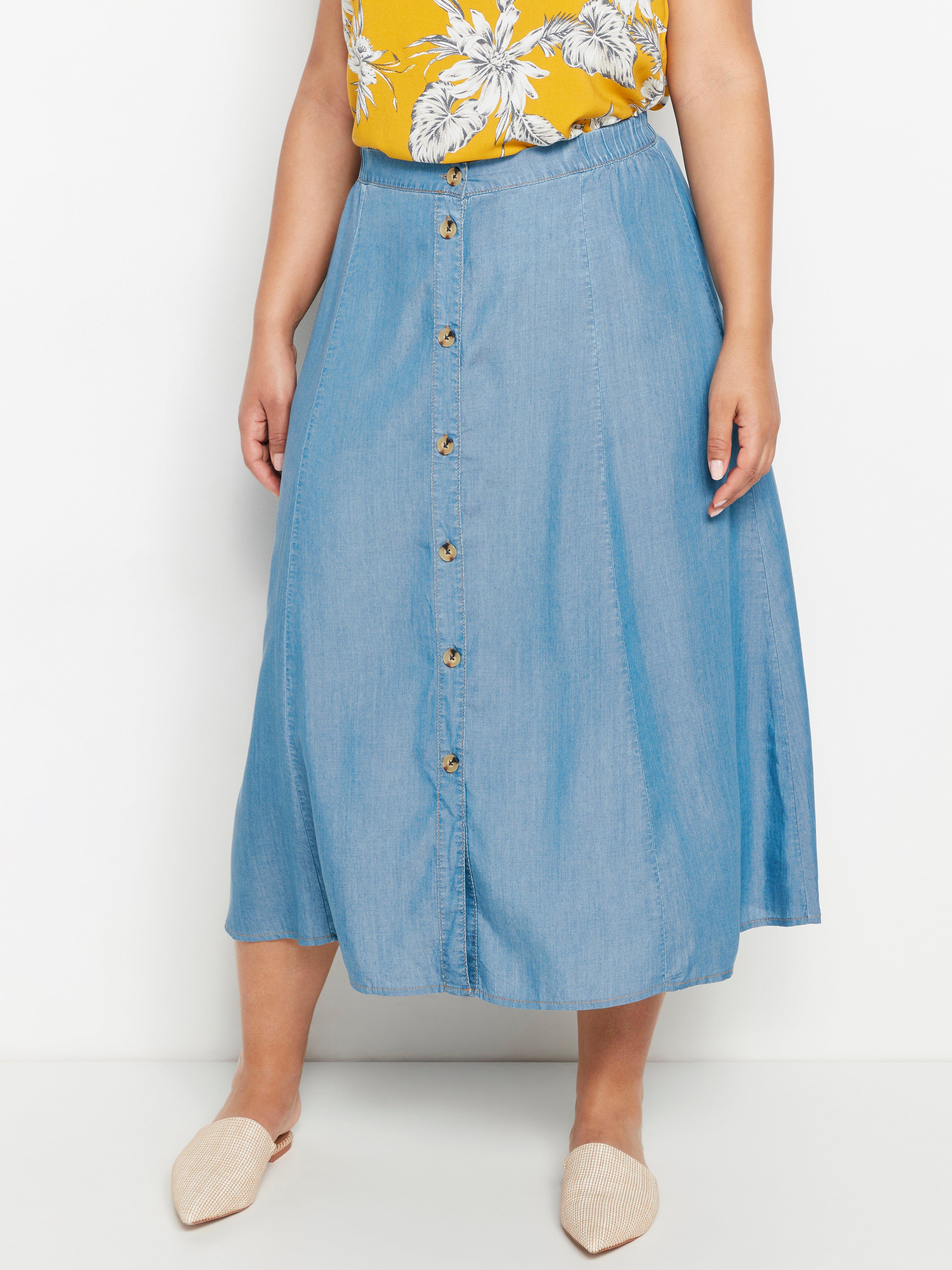 flowy denim skirt