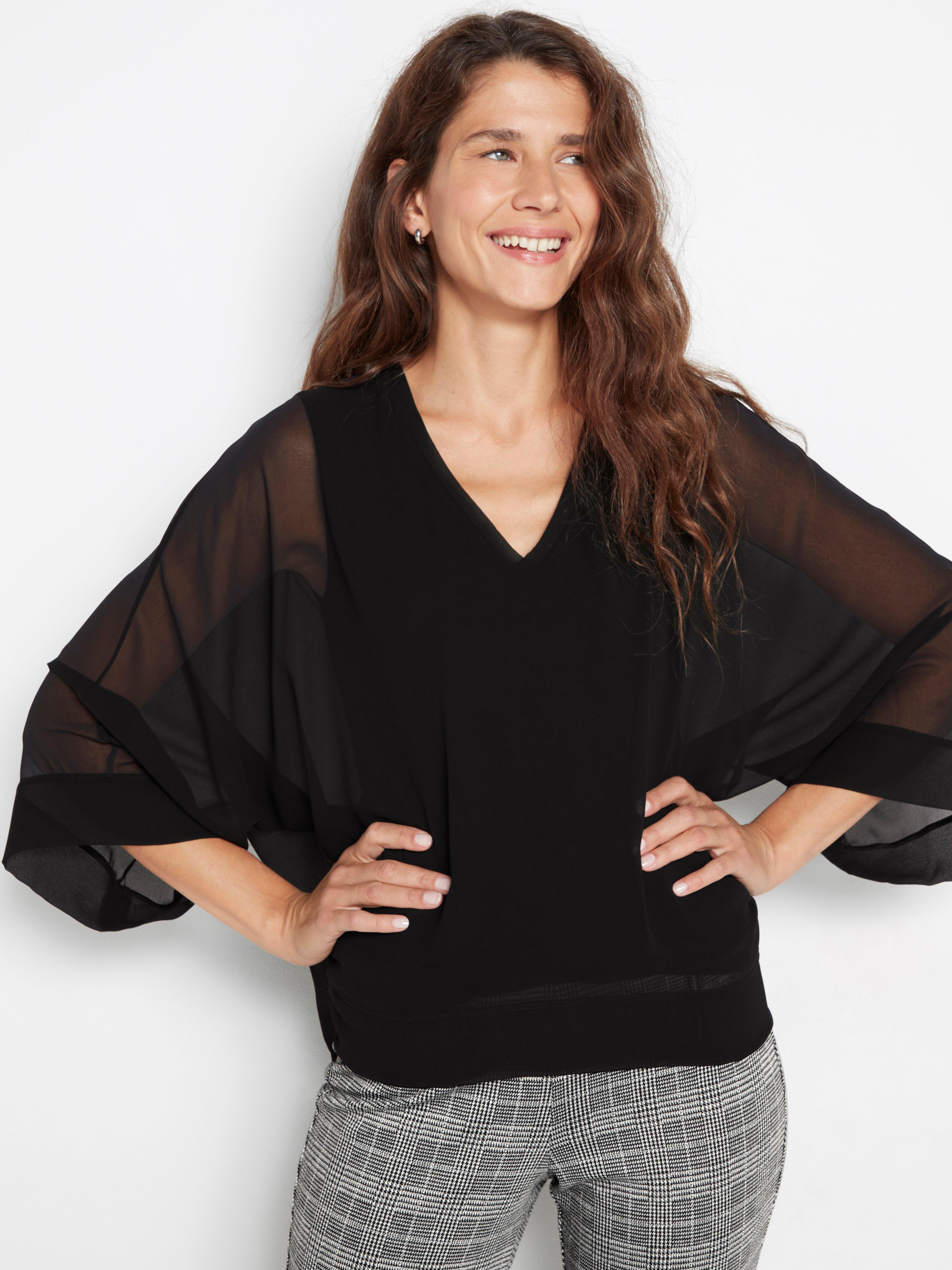 V-ringad chiffongtopp | Lindex