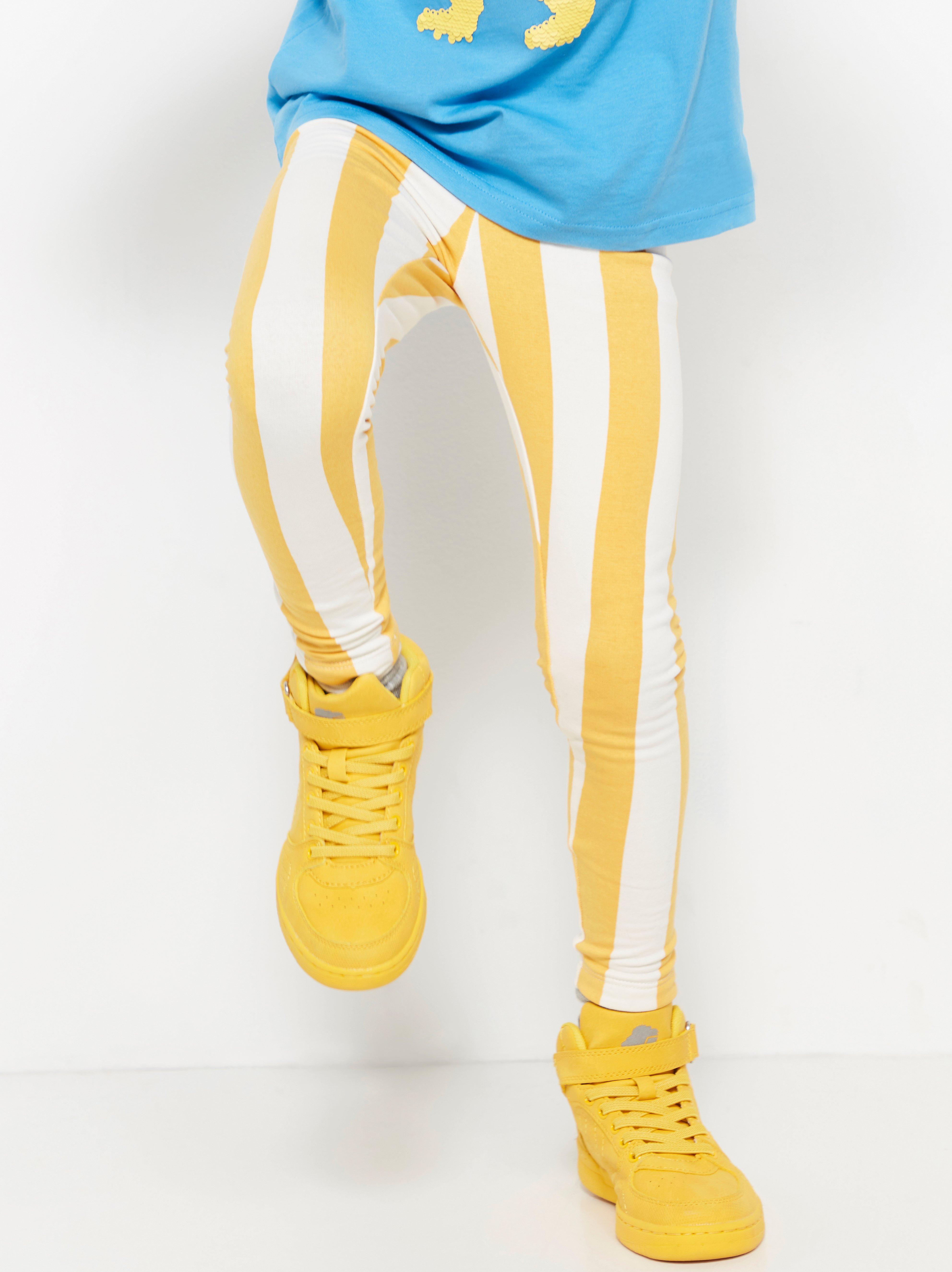 Yellow sale striped leggings