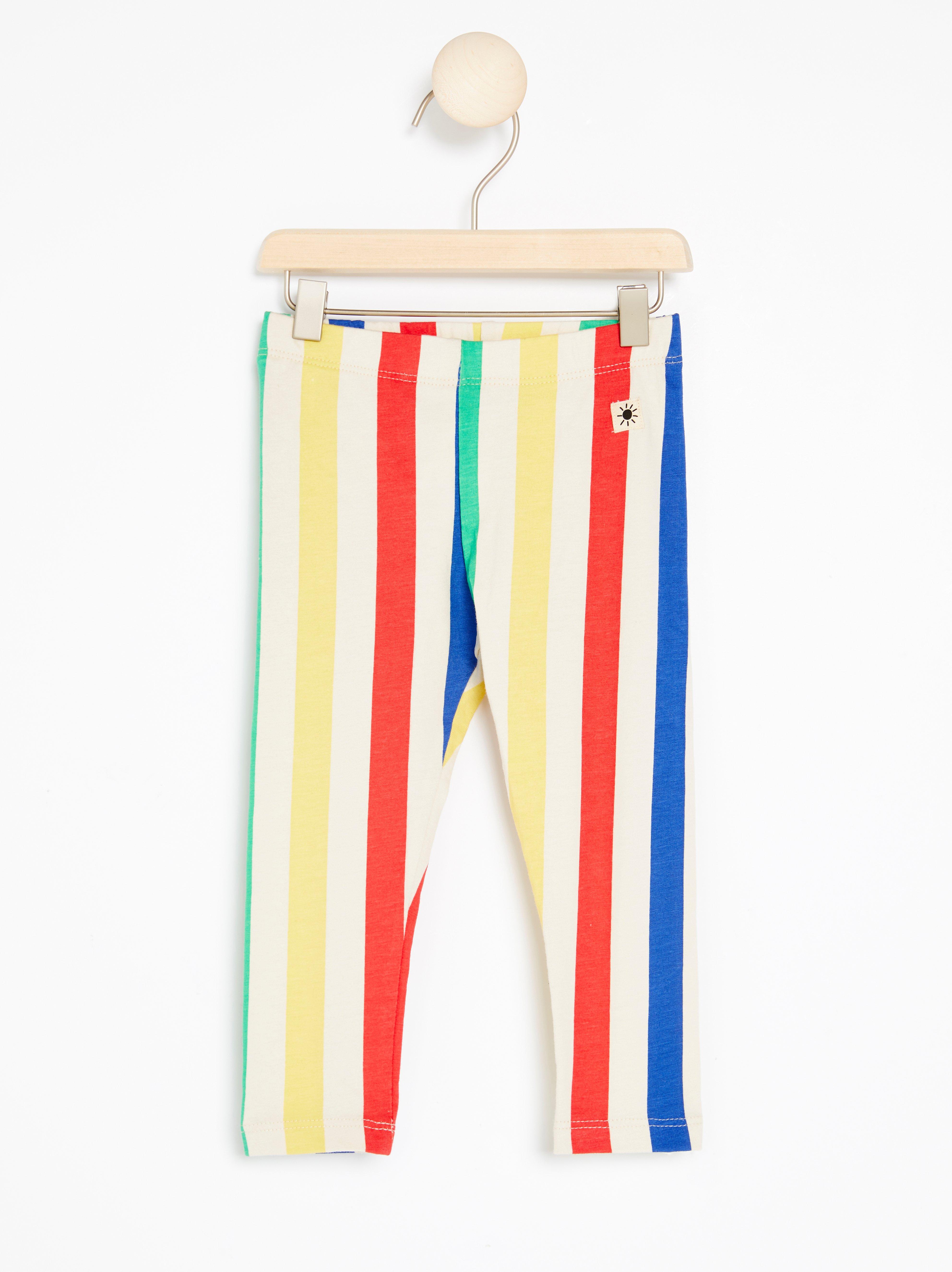 colourful striped trousers