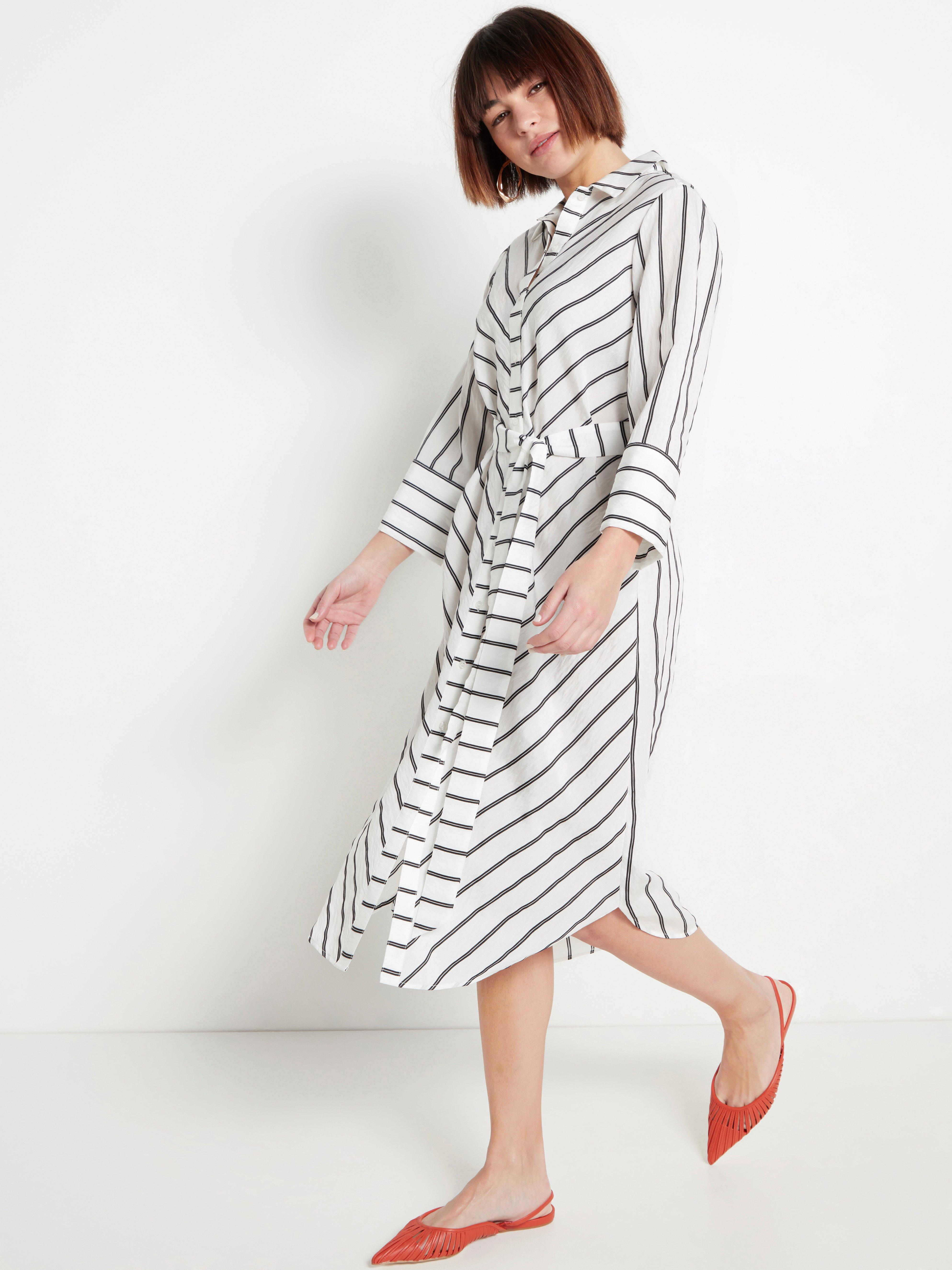 white dress with stripes