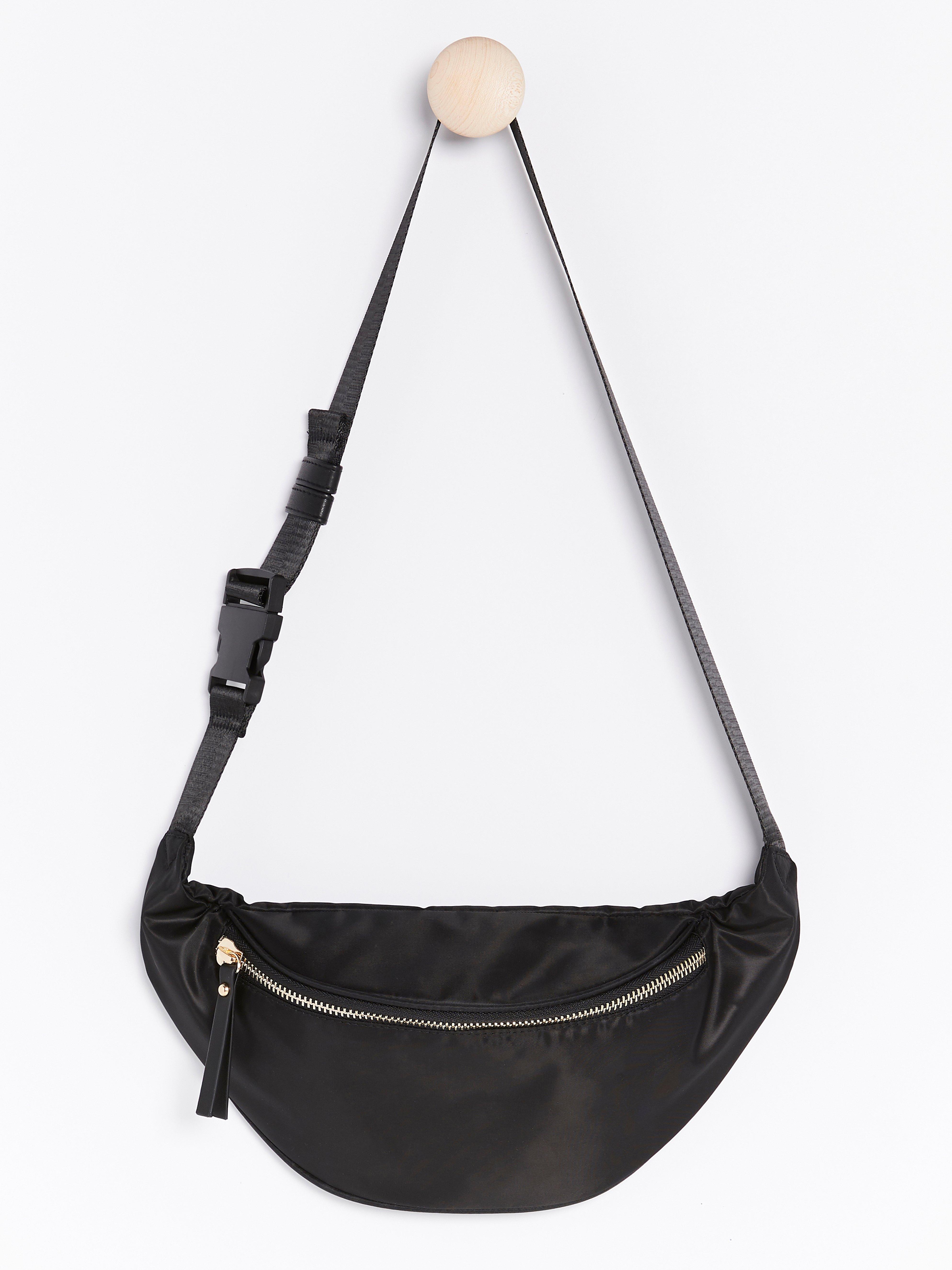 black shiny bum bag