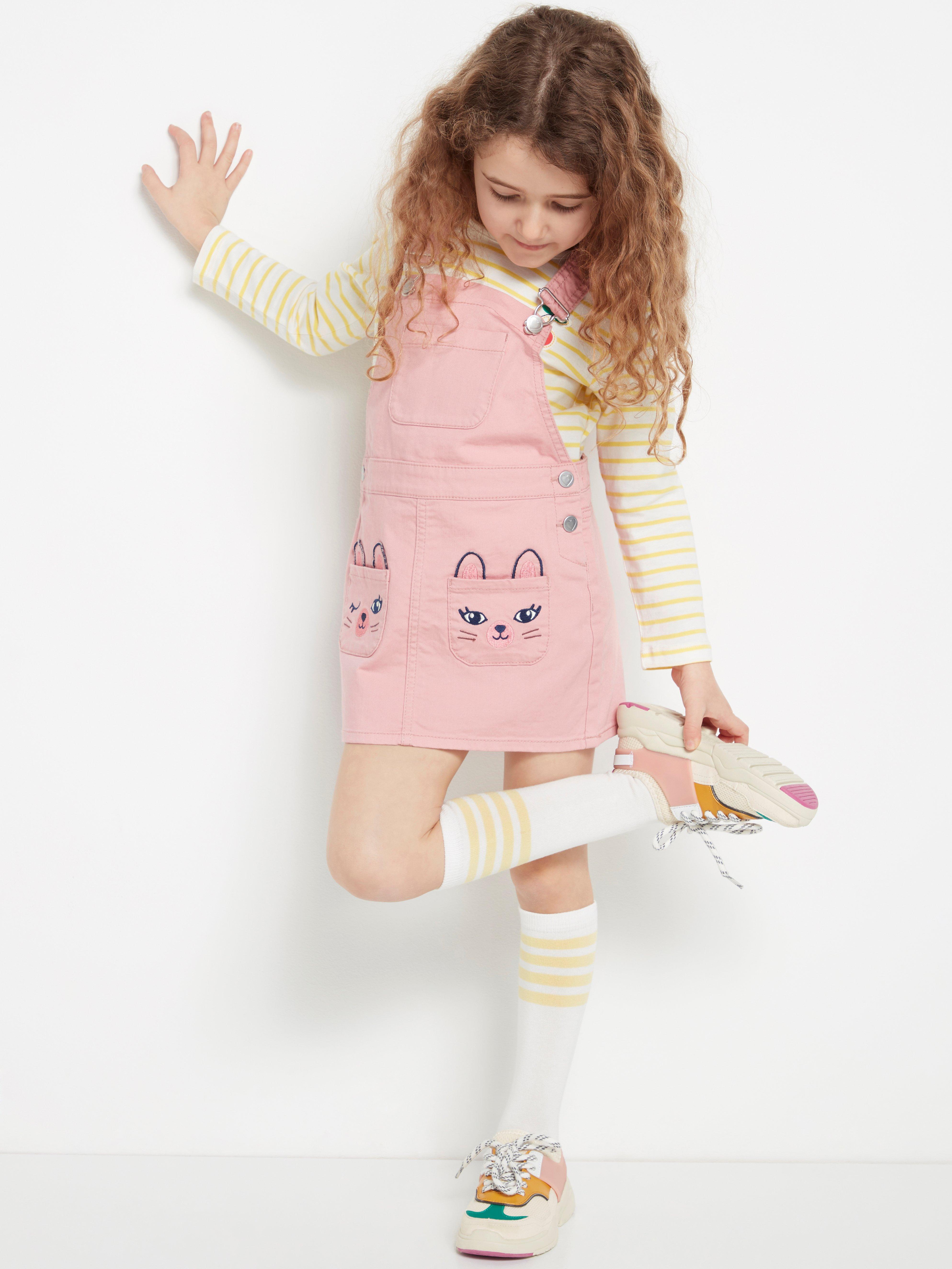 baby pink dungaree dress
