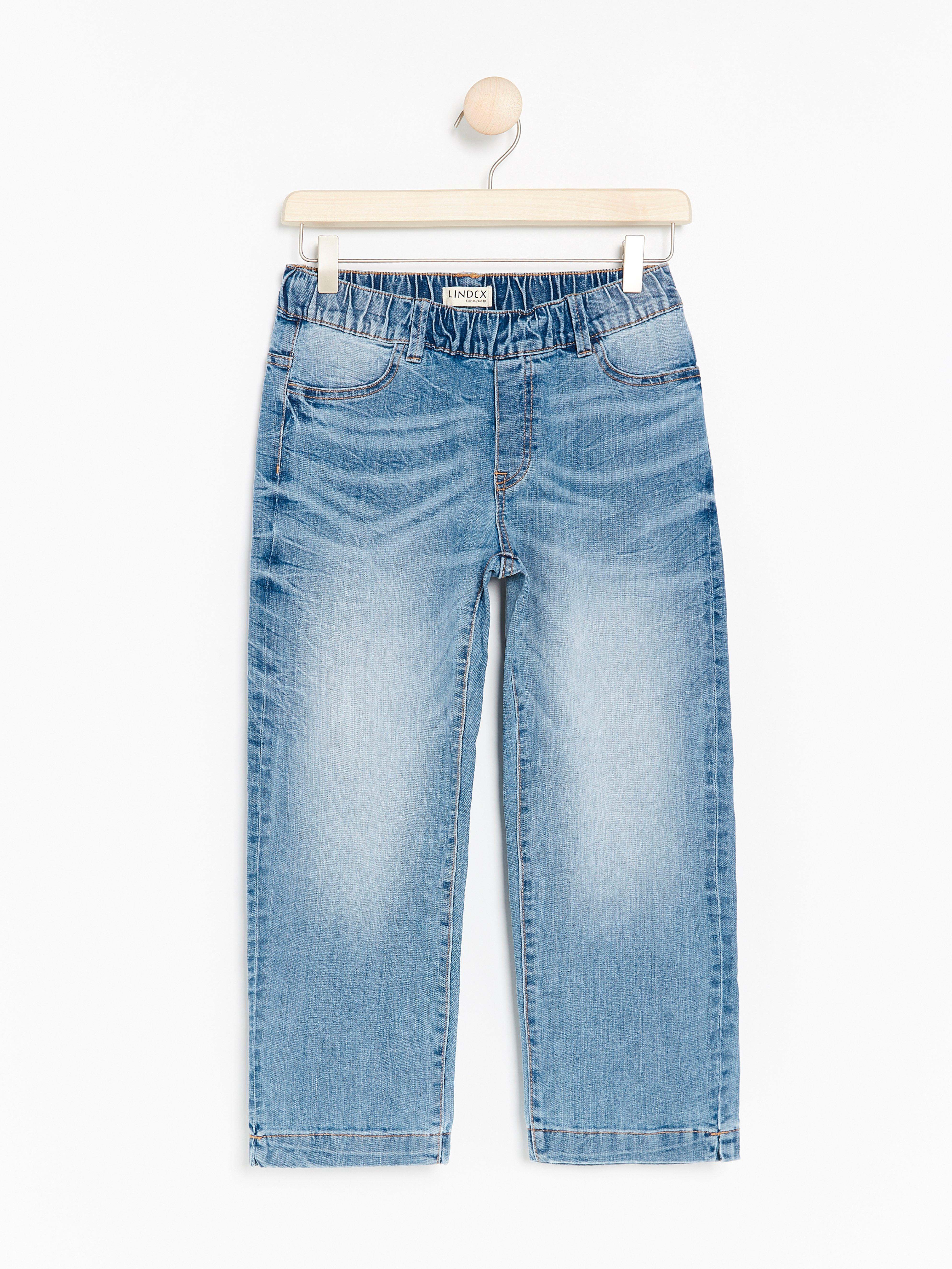 elastic waist capri jeans