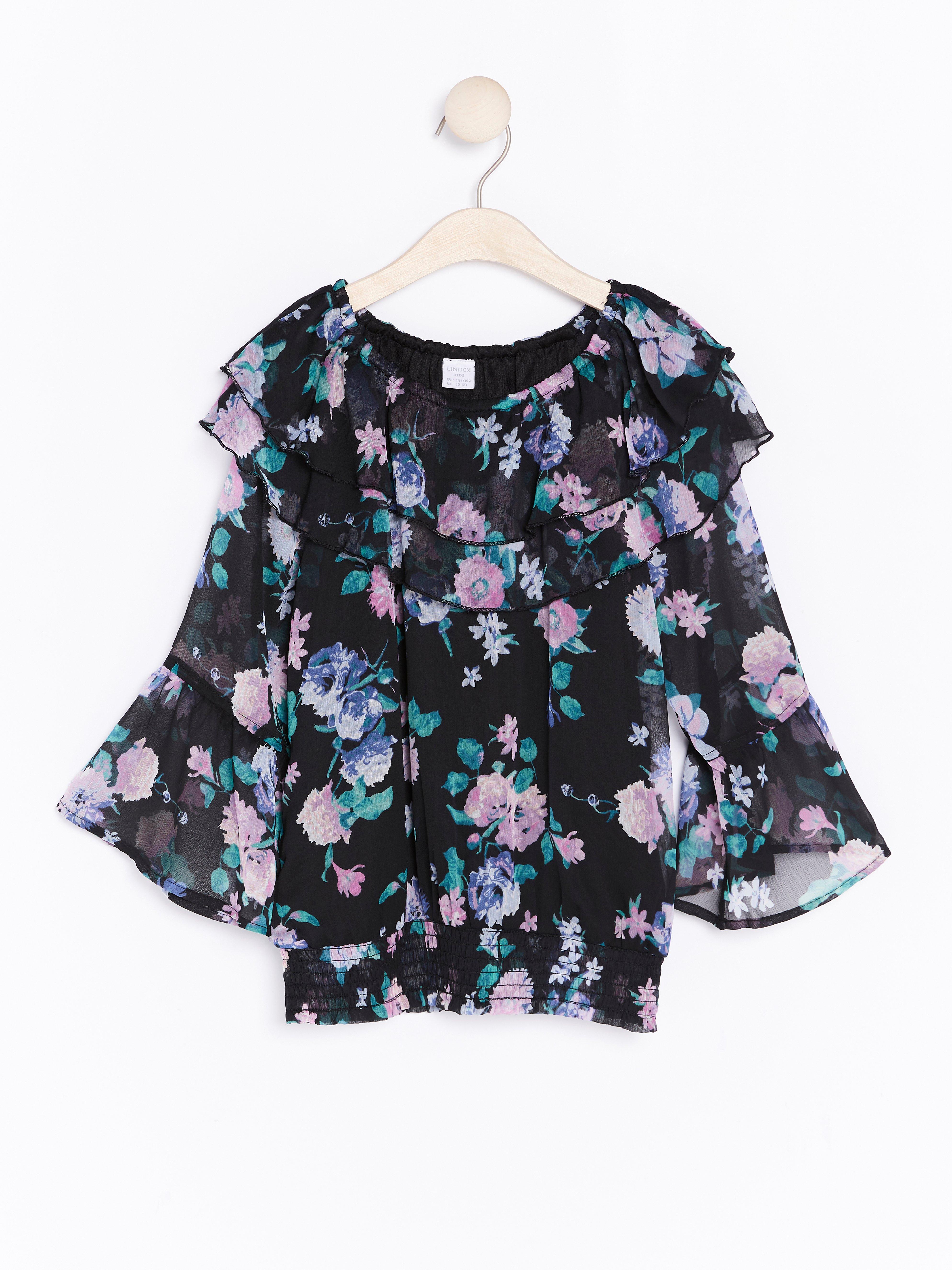 flowered chiffon tops