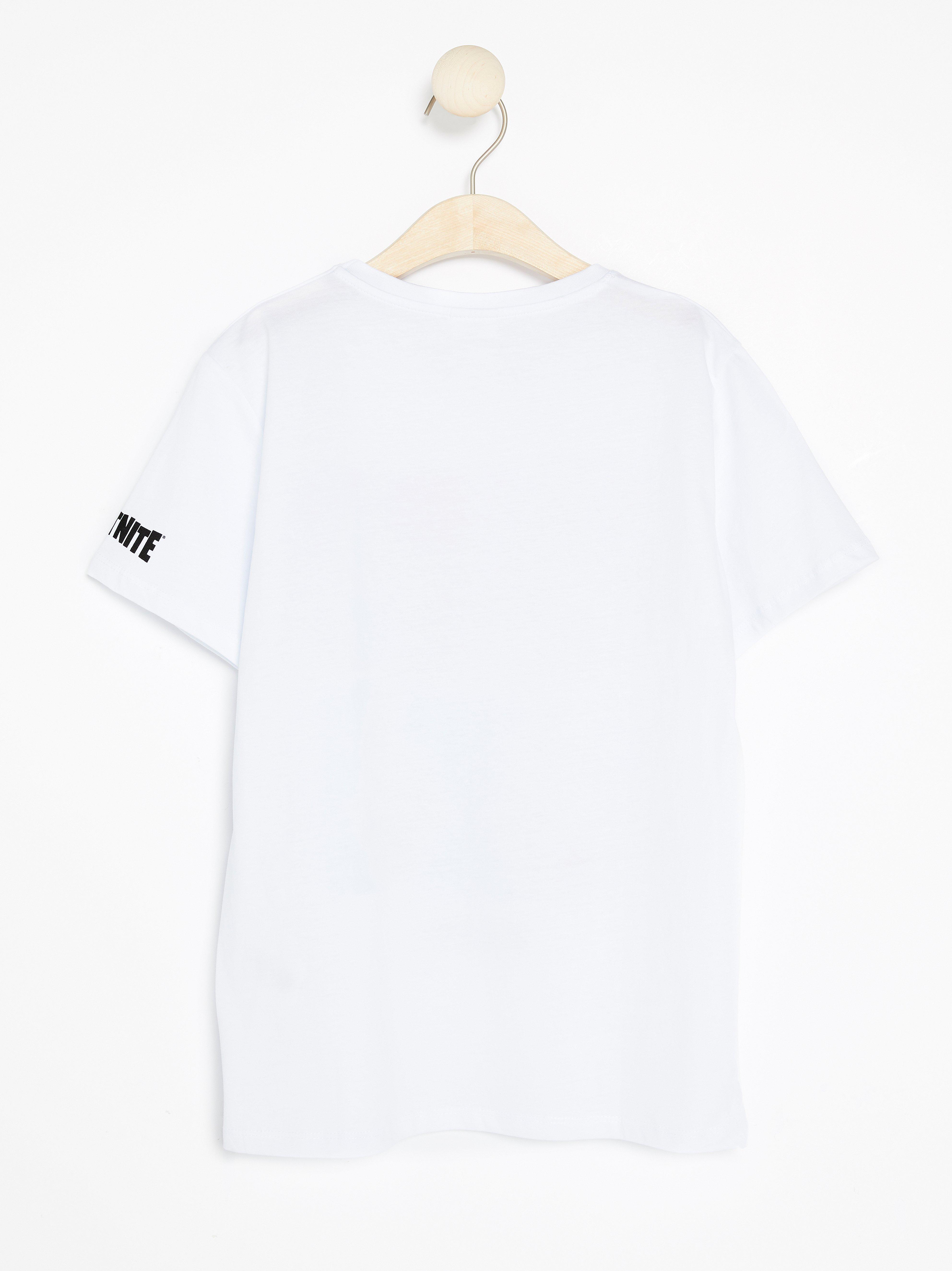 Fortnite White Clothes T Shirt With Fortnite Print Lindex Europe