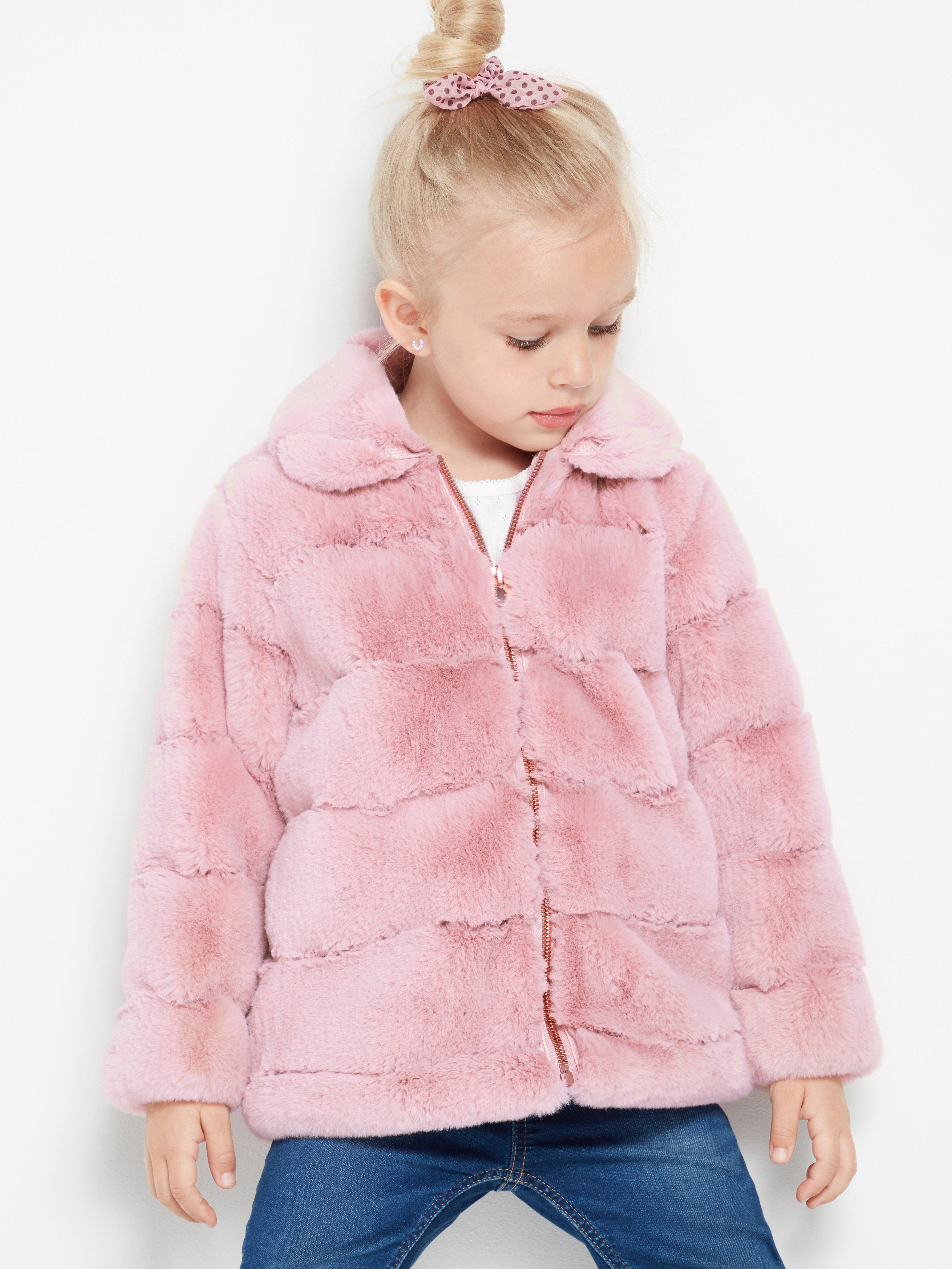 Rose gold faux hot sale fur coat