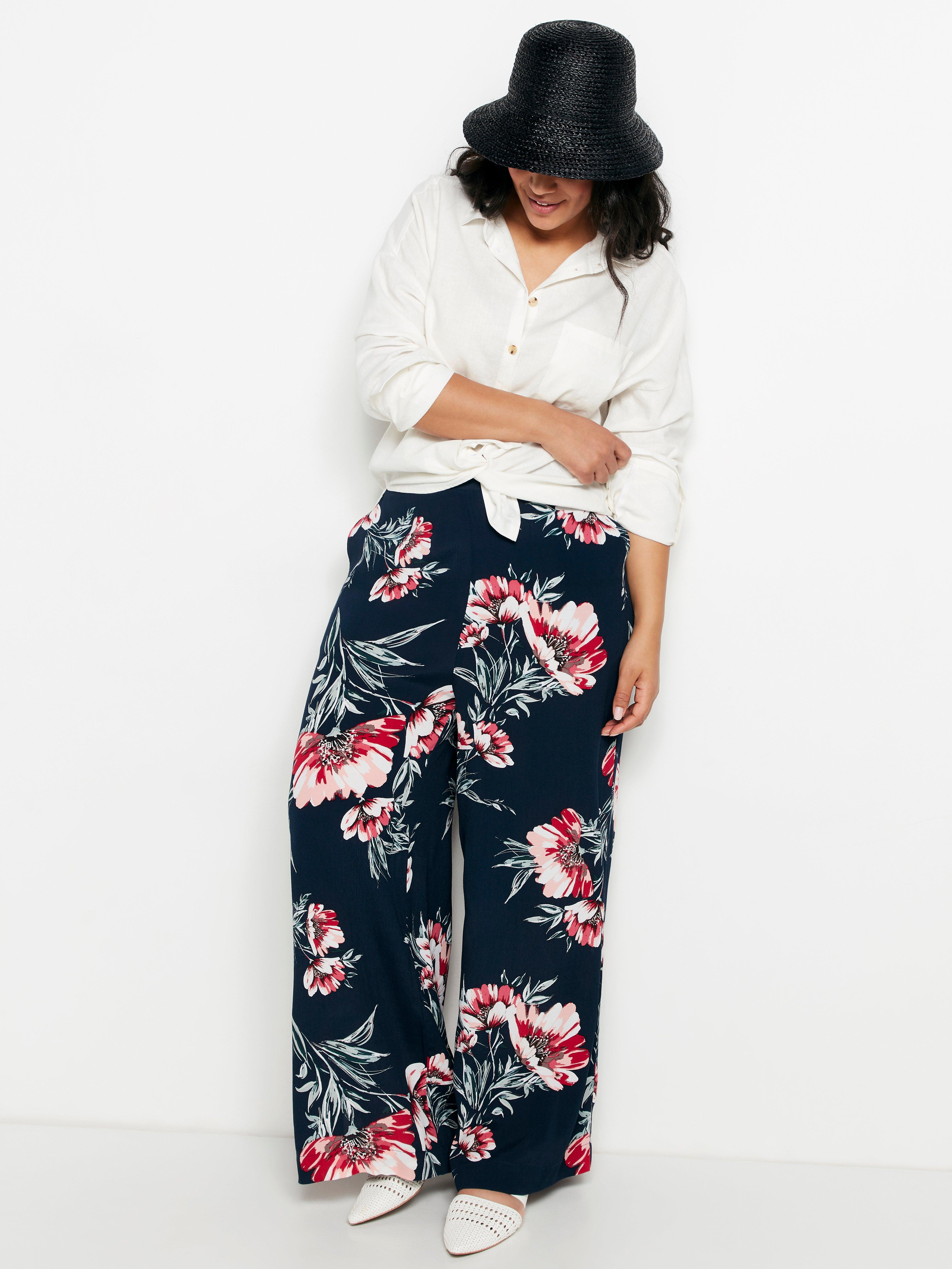 high waisted floral trousers