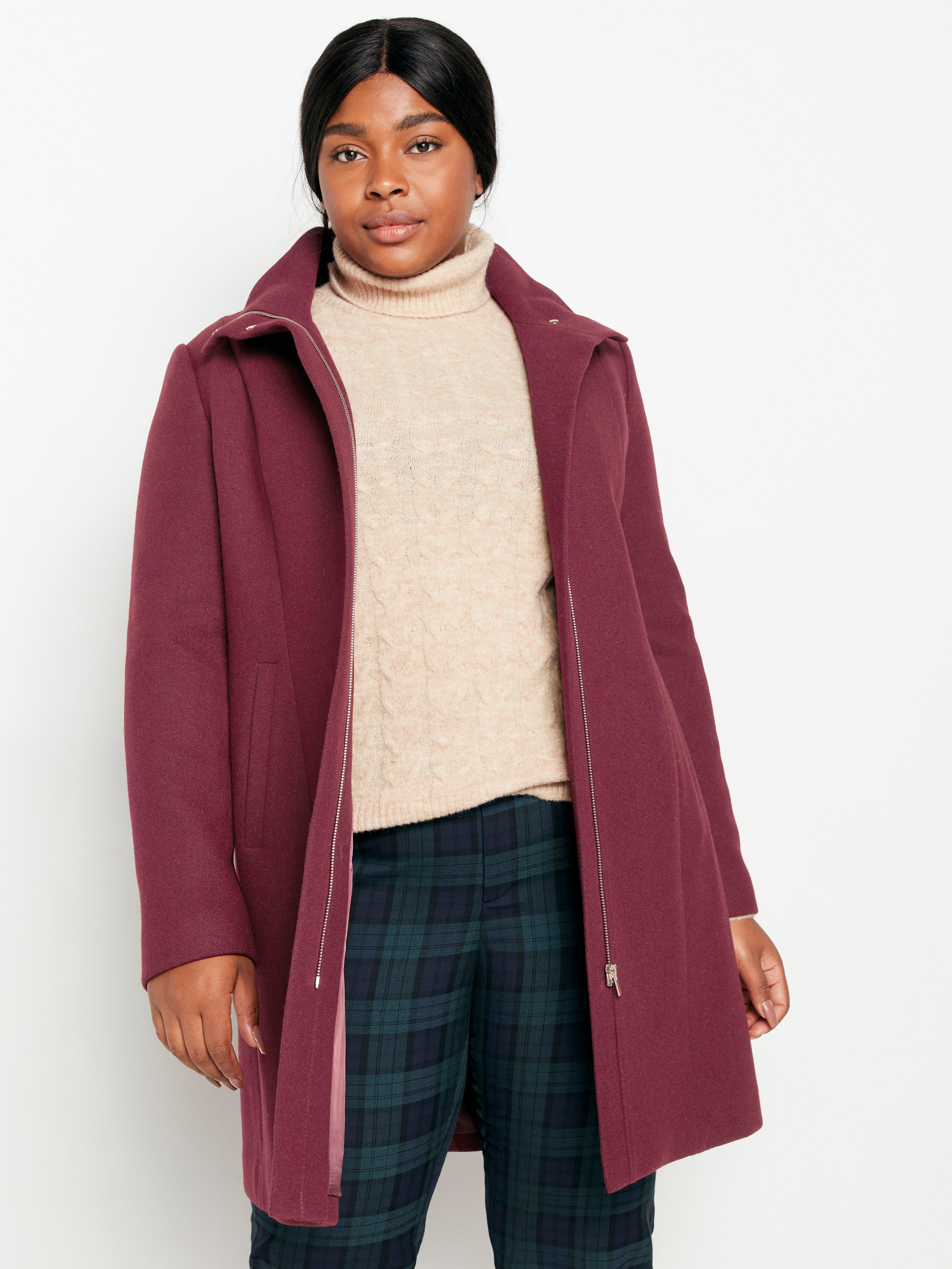 Red wool blend on sale coat