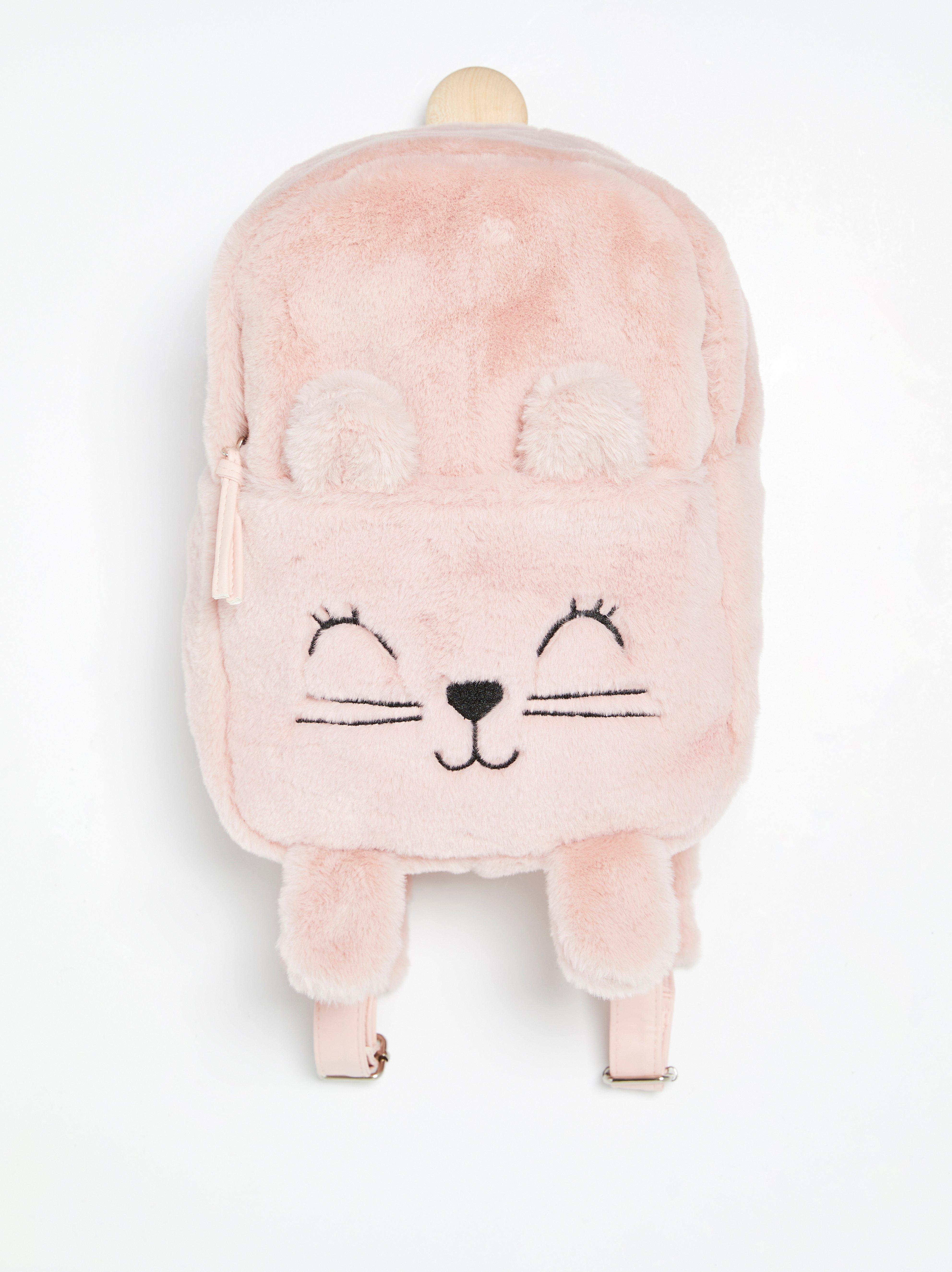 fluffy rainbow backpack