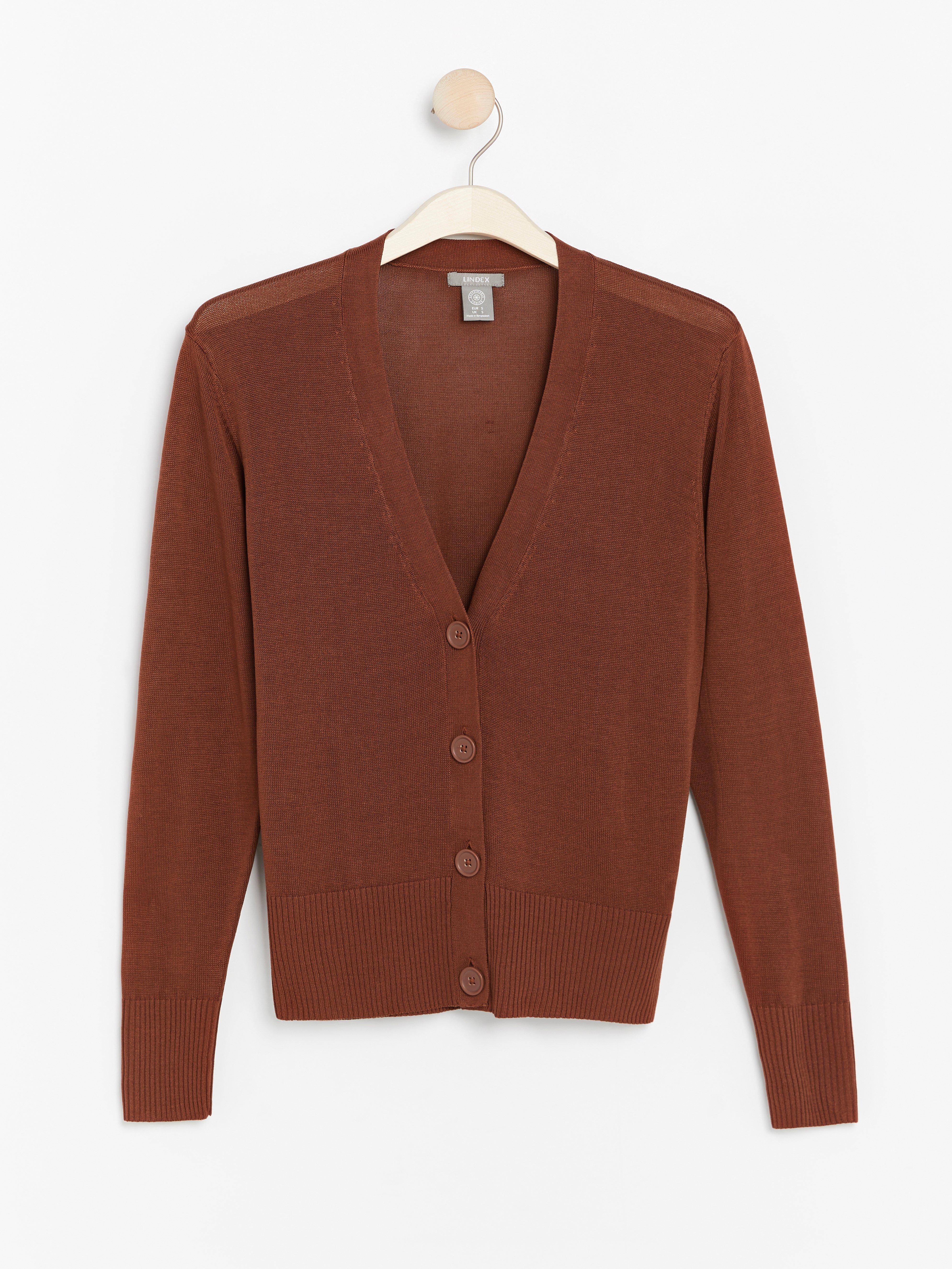 Cardigan - Dame - Brun