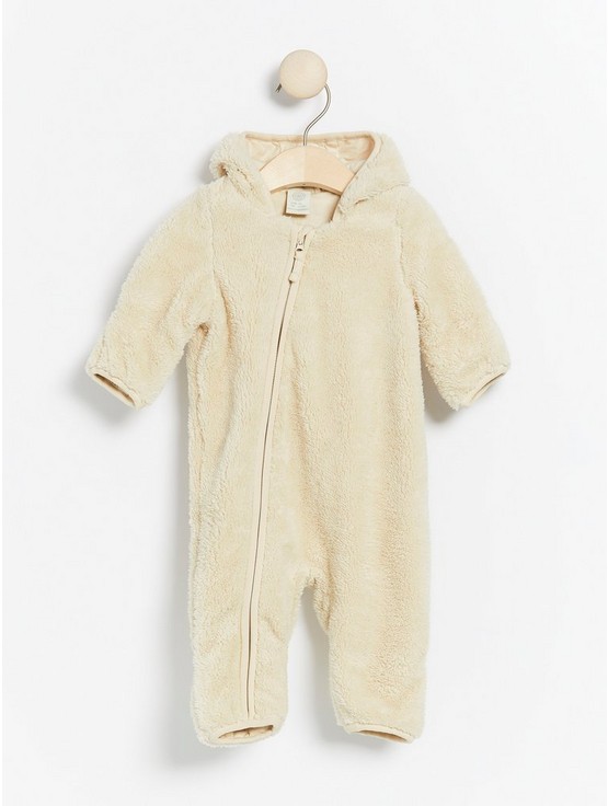 Beige pile overall with ears | Lindex Estonia