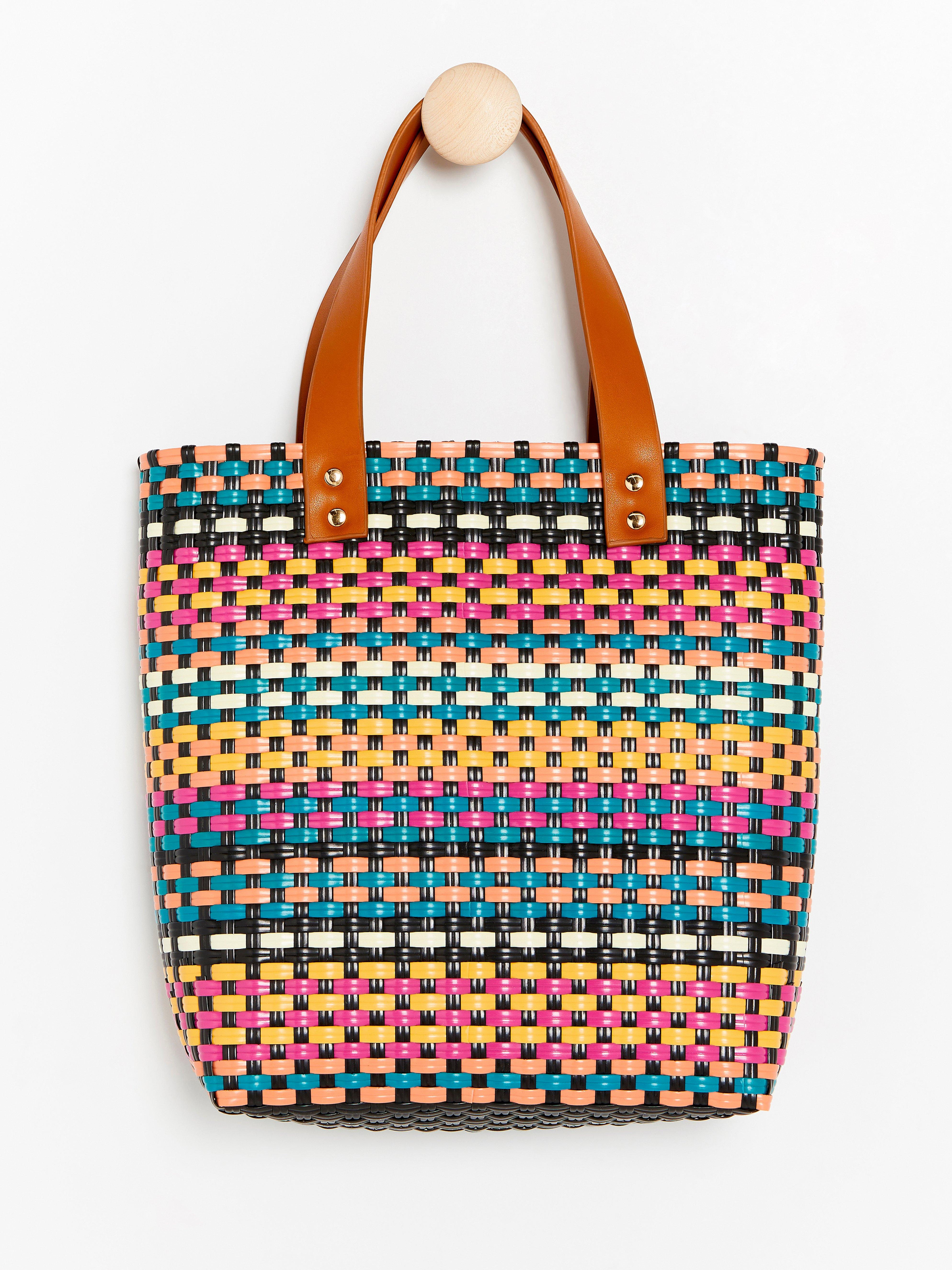 Multicoloured Basket Weave Bag