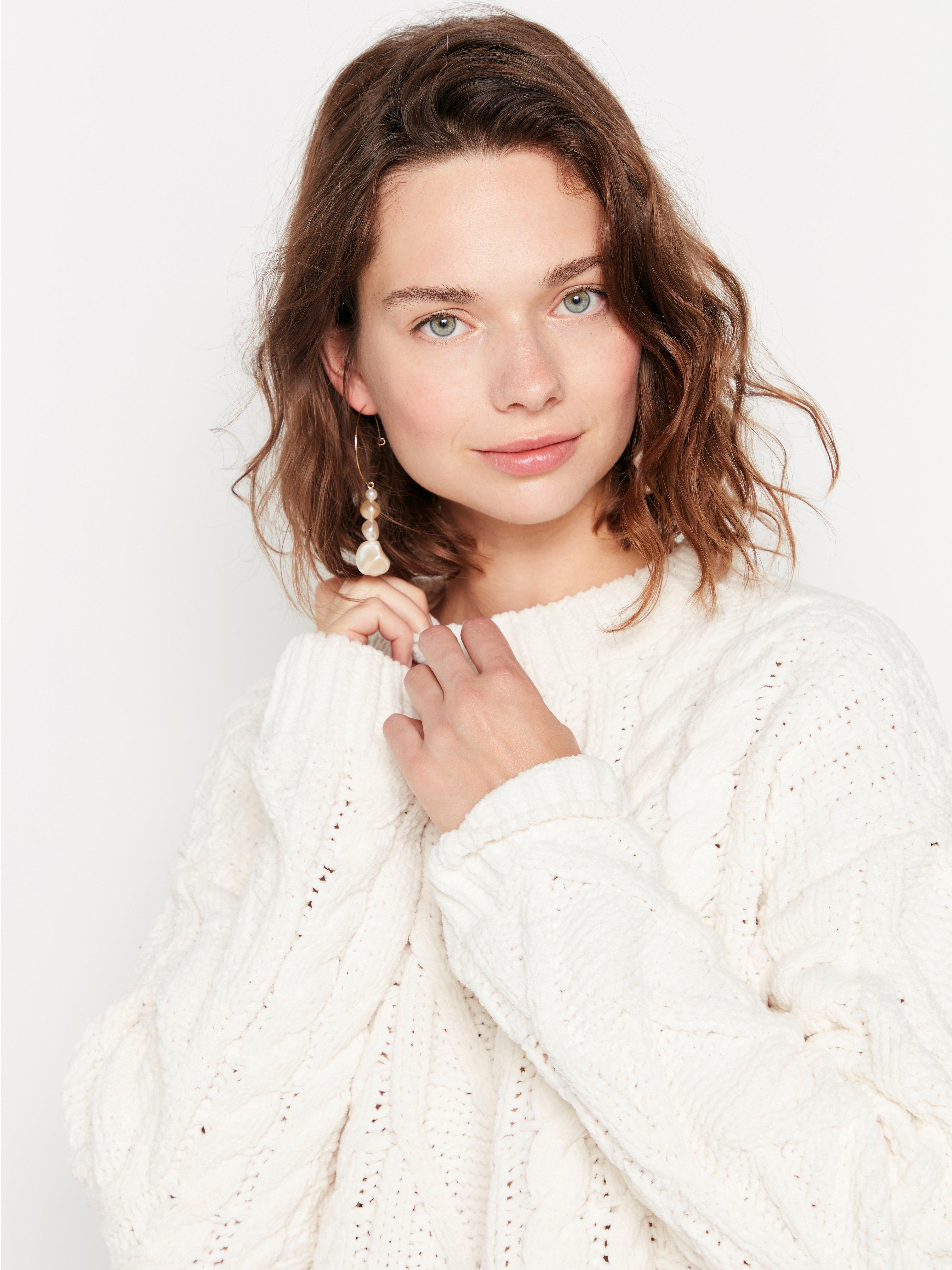 white cable knit jumper womens