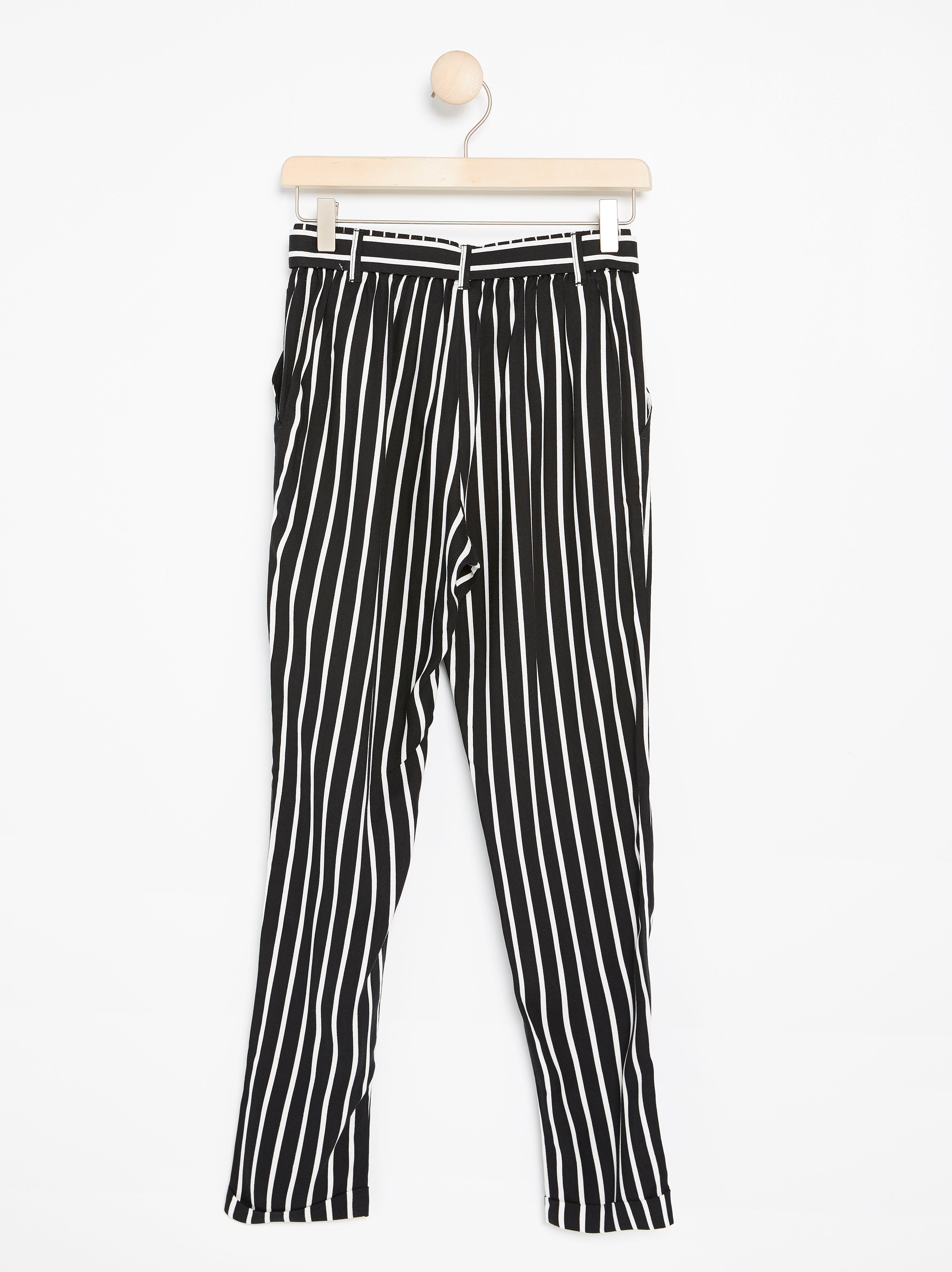 striped loose fit pants