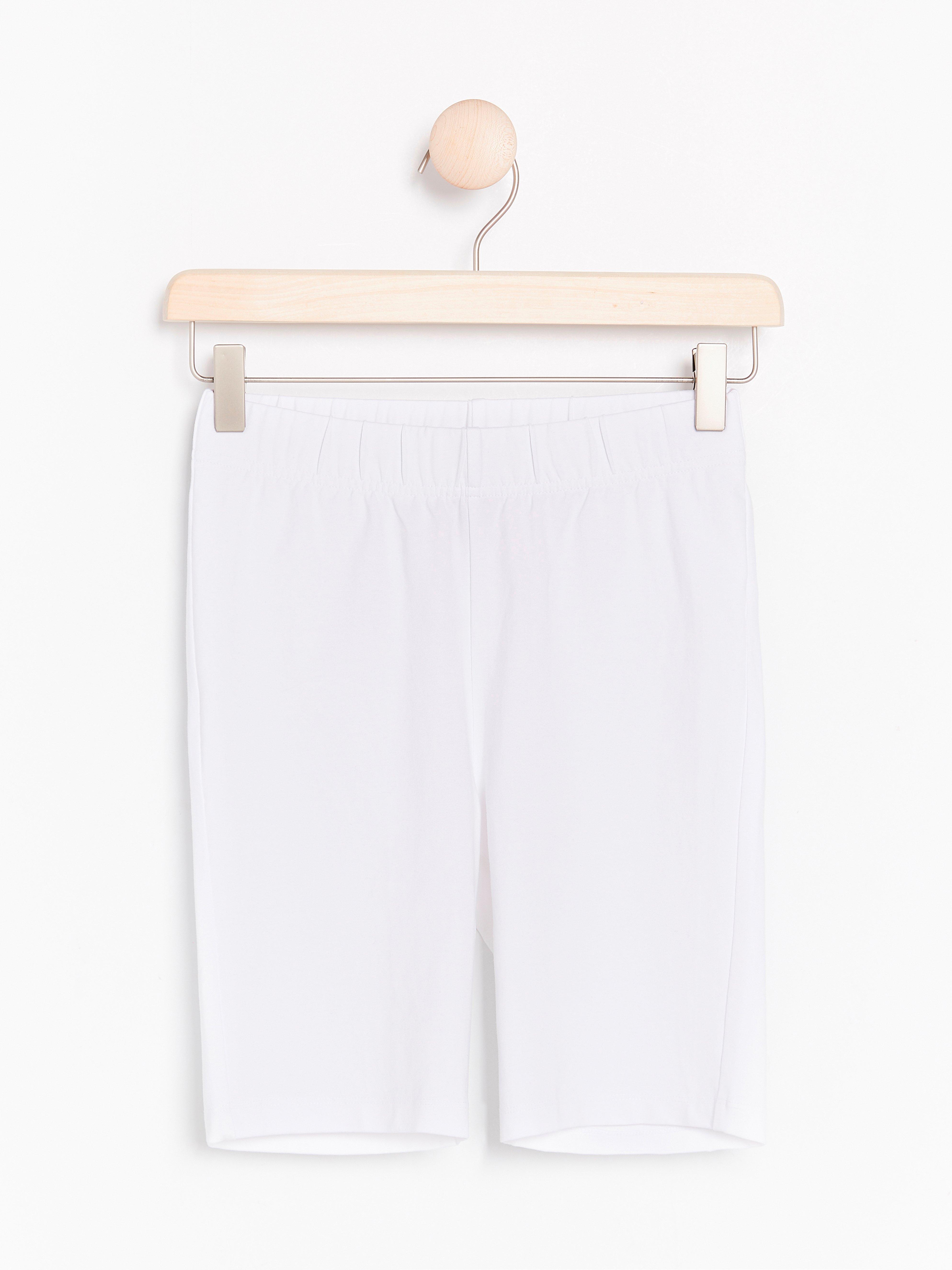 white cotton biker shorts