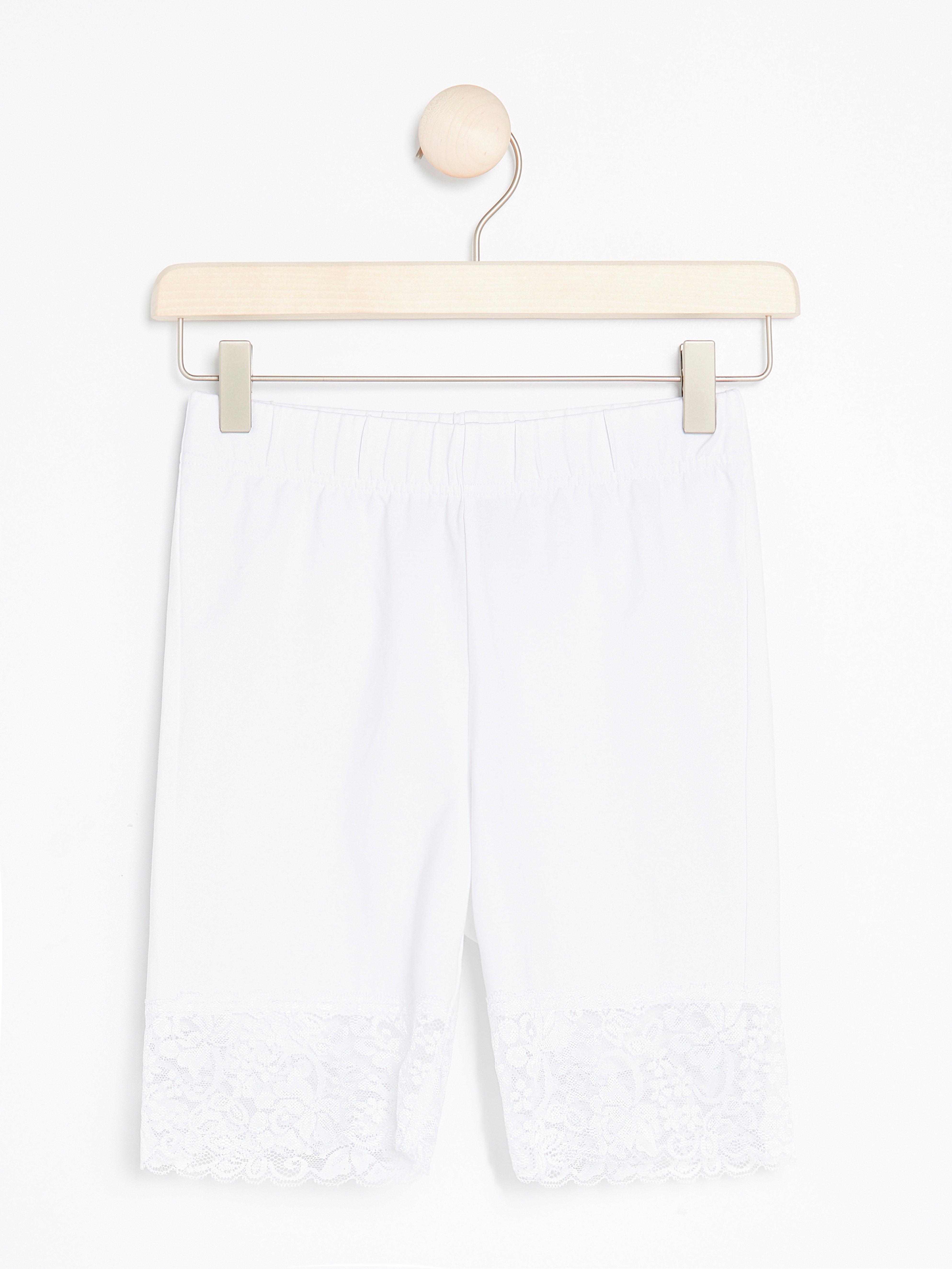 lace trim cycle shorts