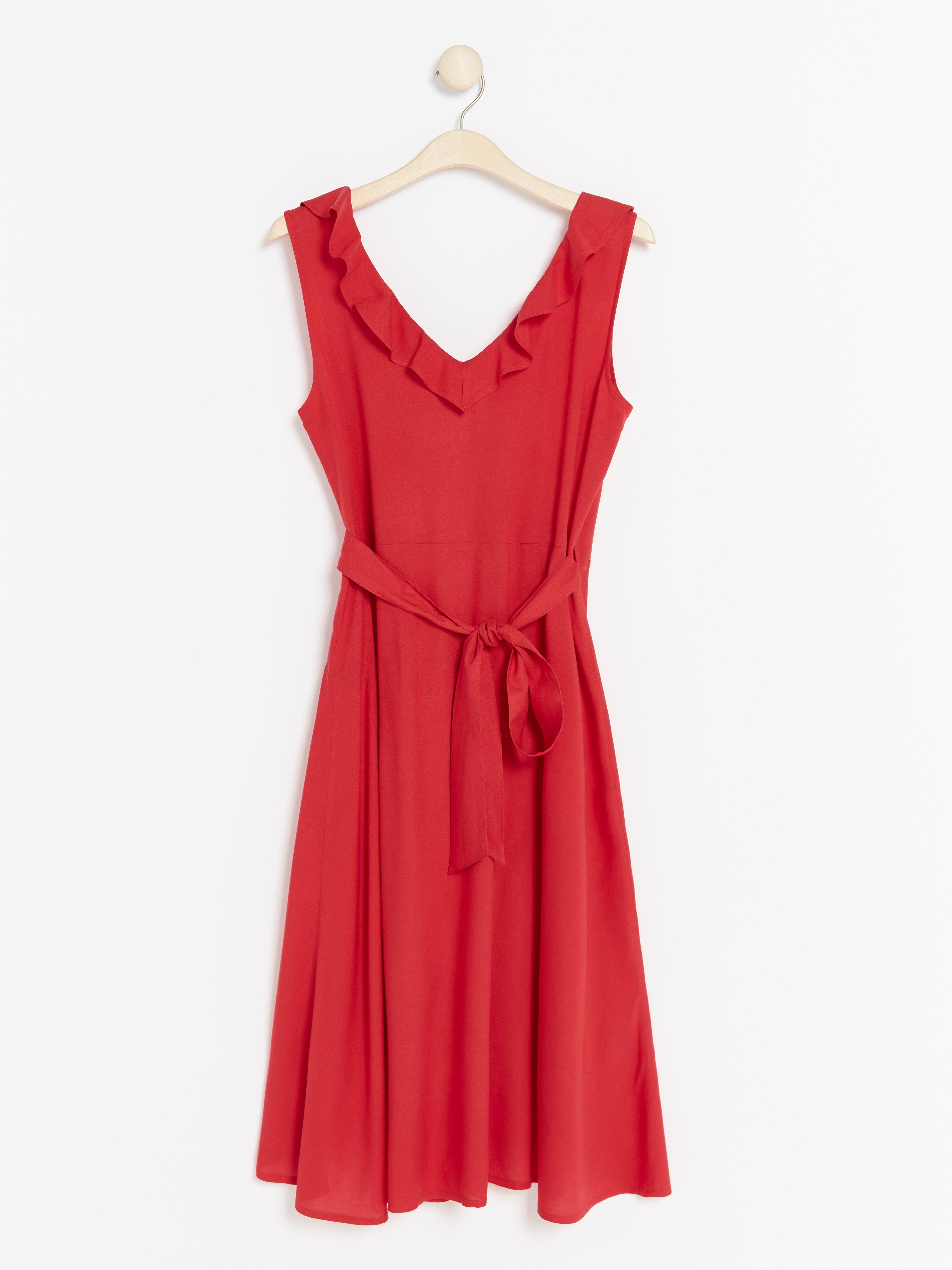 strapless open back dress Adrina Ruffle Mini Dress