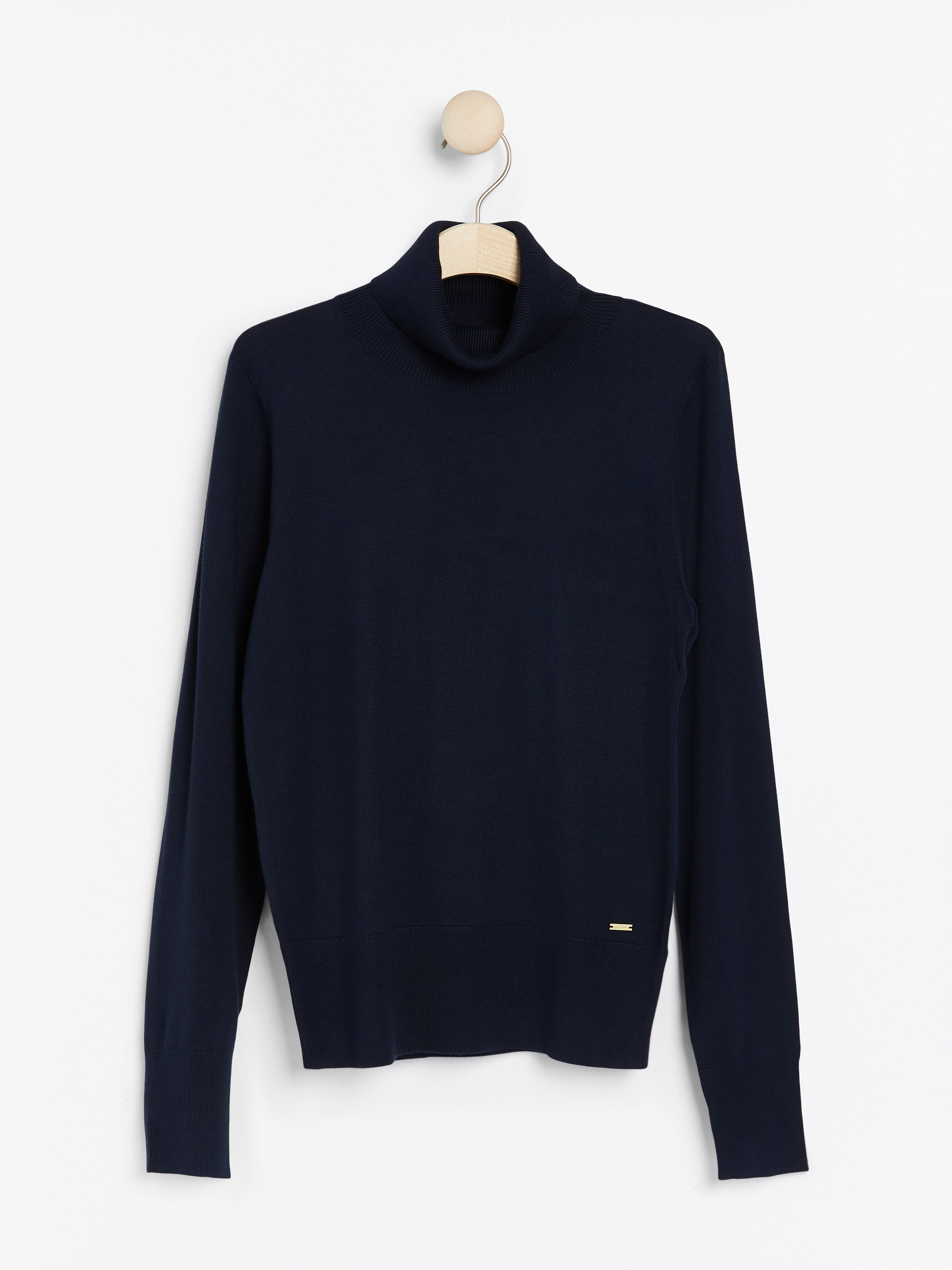 Turtle Neck Sweater - Womens Wear - Blue